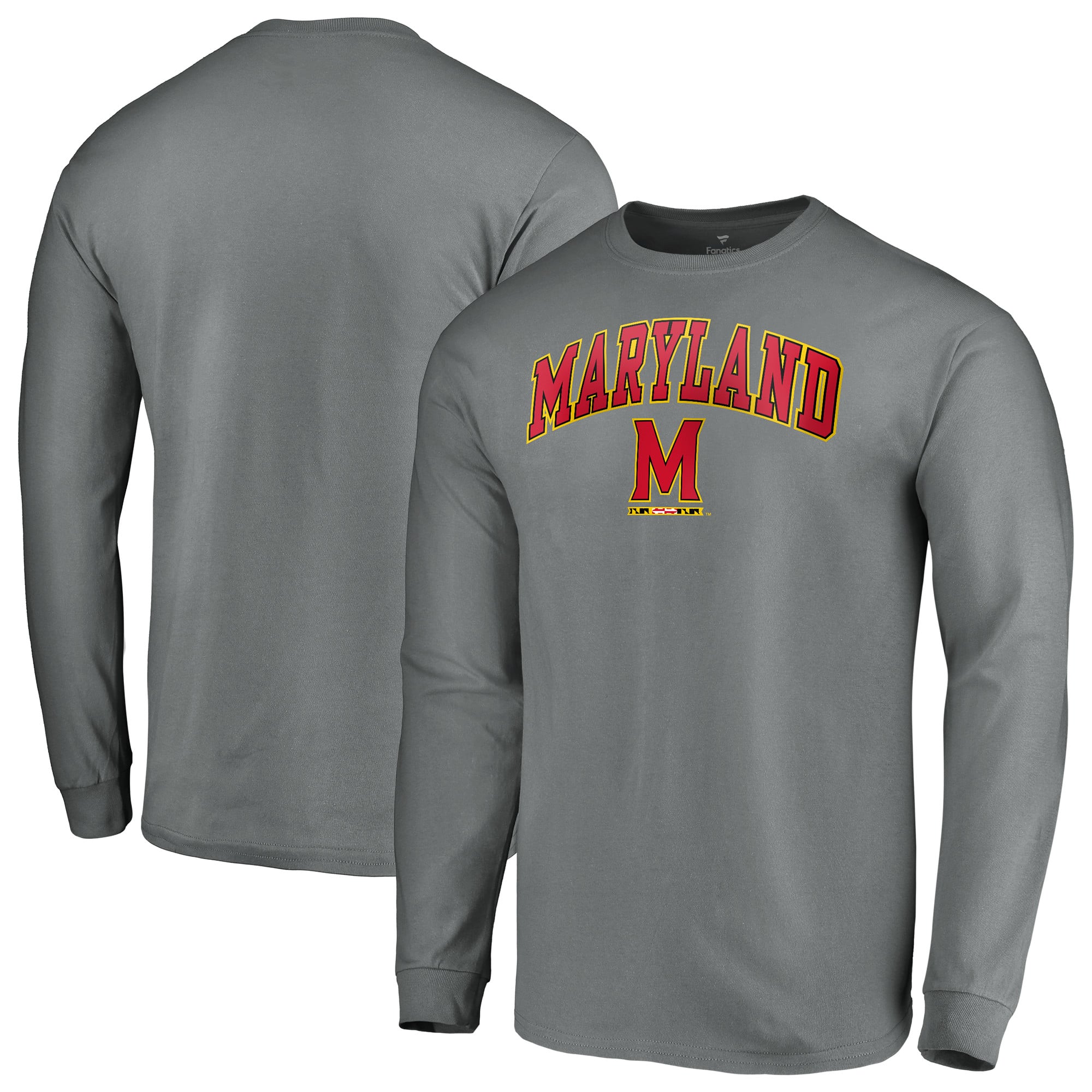 Men's Fanatics Charcoal Maryland Terrapins Campus Long Sleeve T-Shirt
