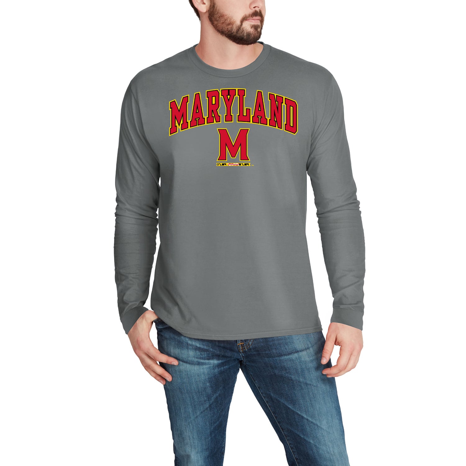 Men's Fanatics Charcoal Maryland Terrapins Campus Long Sleeve T-Shirt