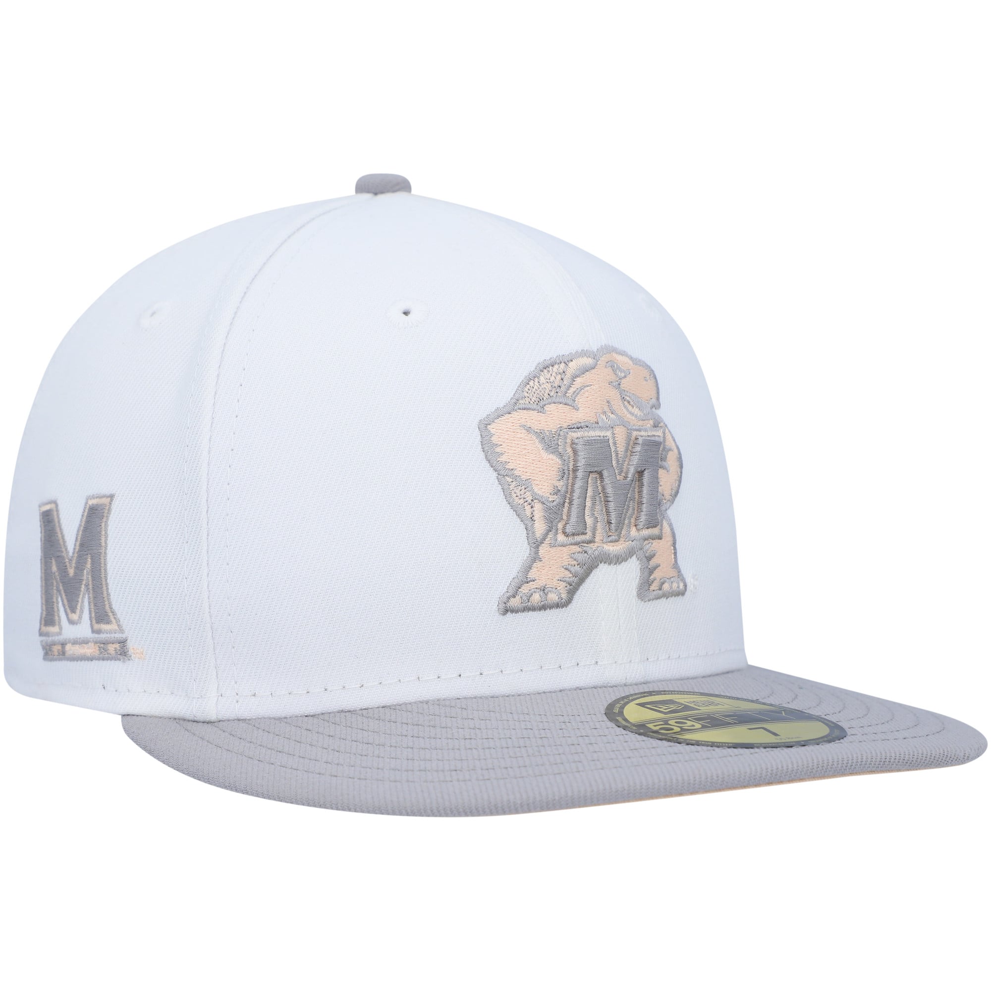 Men's New Era White/Gray Maryland Terrapins Neutral Apricot 59FIFTY ...