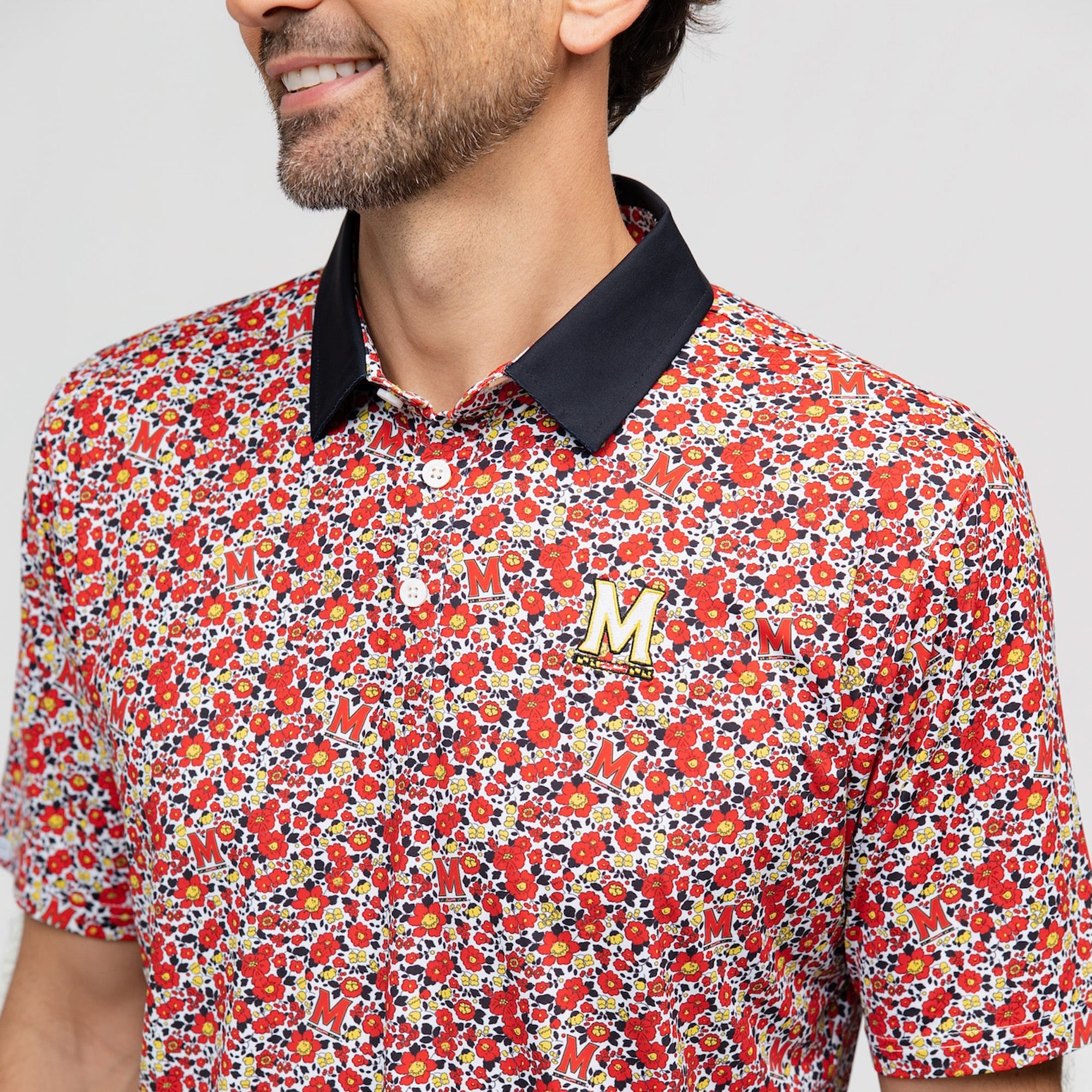 Men's Smith & Quinn Red Maryland Terrapins Poppies Teddy Polo