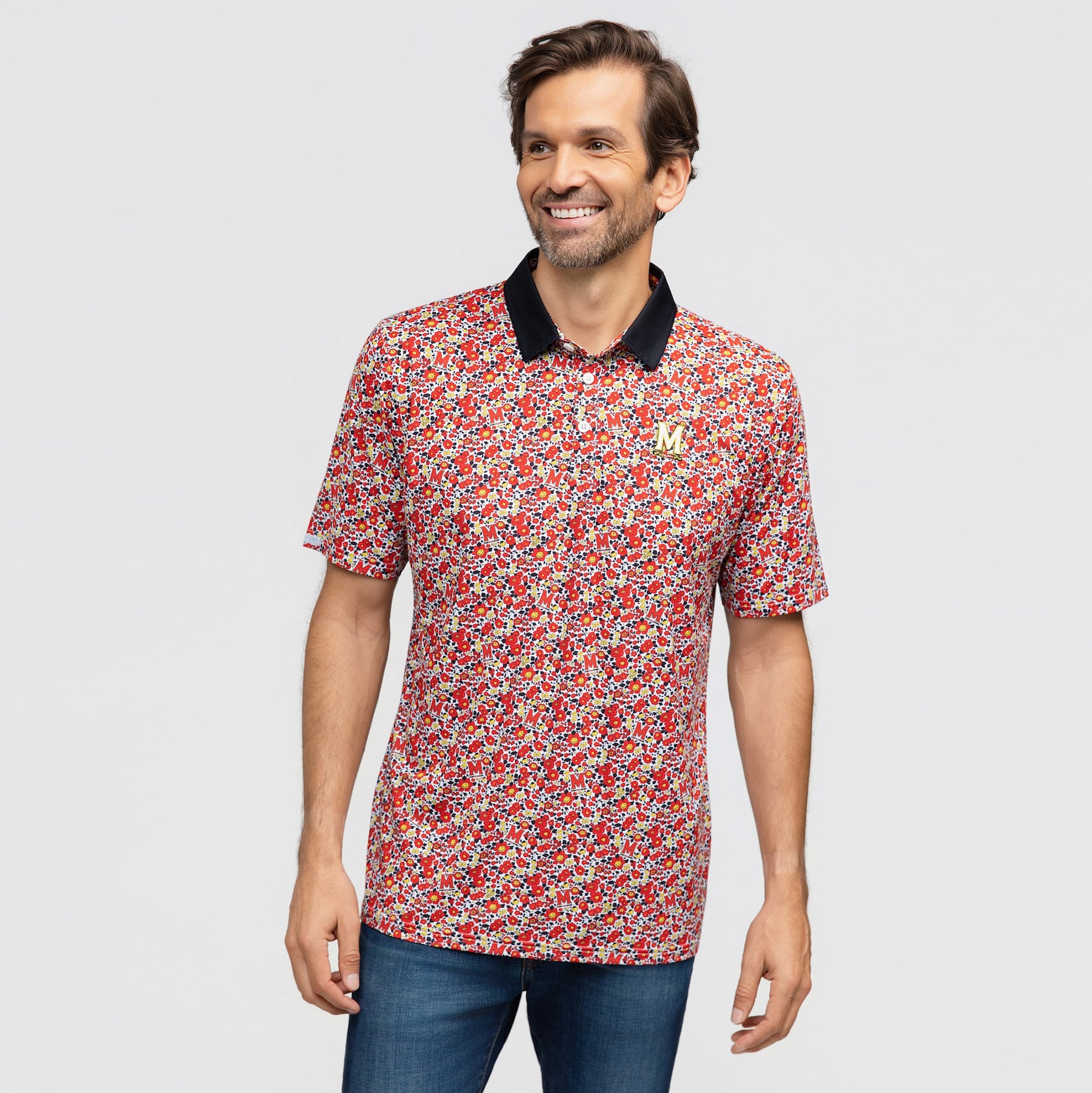 Men's Smith & Quinn Red Maryland Terrapins Poppies Teddy Polo