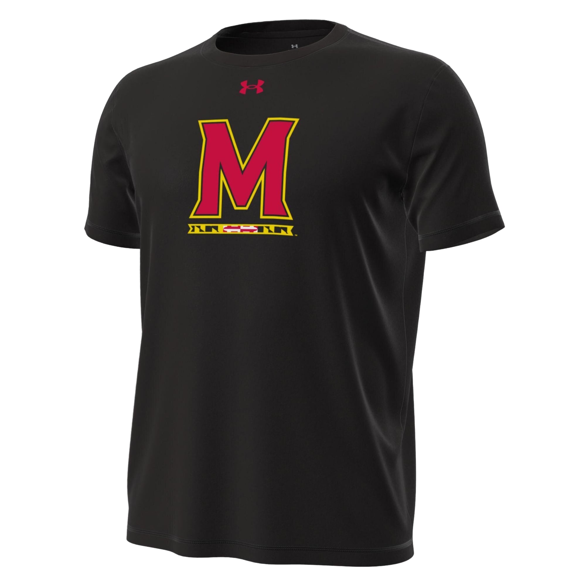 T-shirt technique extensible Under Armour noir Maryland Terrapins pour homme