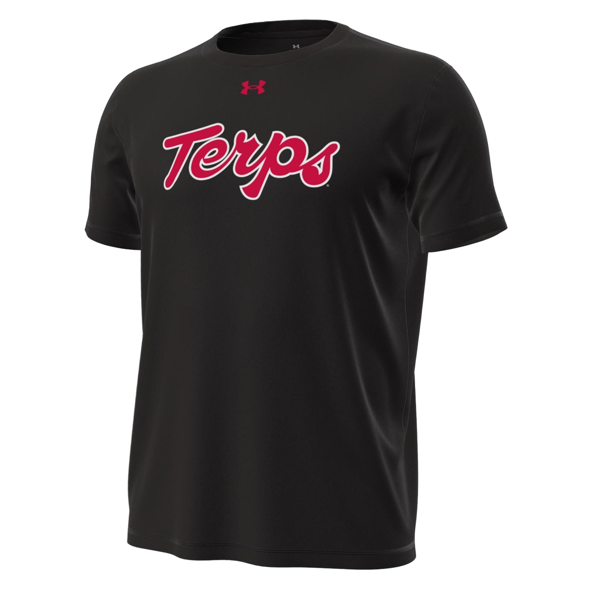 T-shirt technique extensible Under Armour noir Maryland Terrapins Terps pour homme