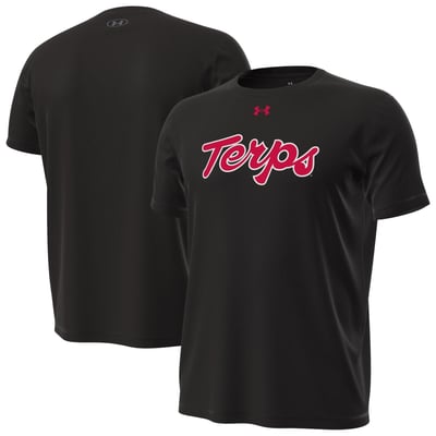 Maryland Terrapins Under Armour Terps Script Tech Stretch T-Shirt - Black