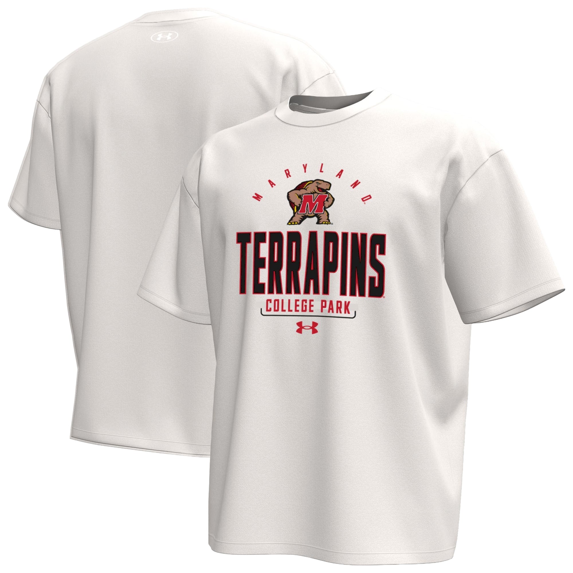 T-shirt Under Armour crème Maryland Terrapins Gameday Icon pour homme