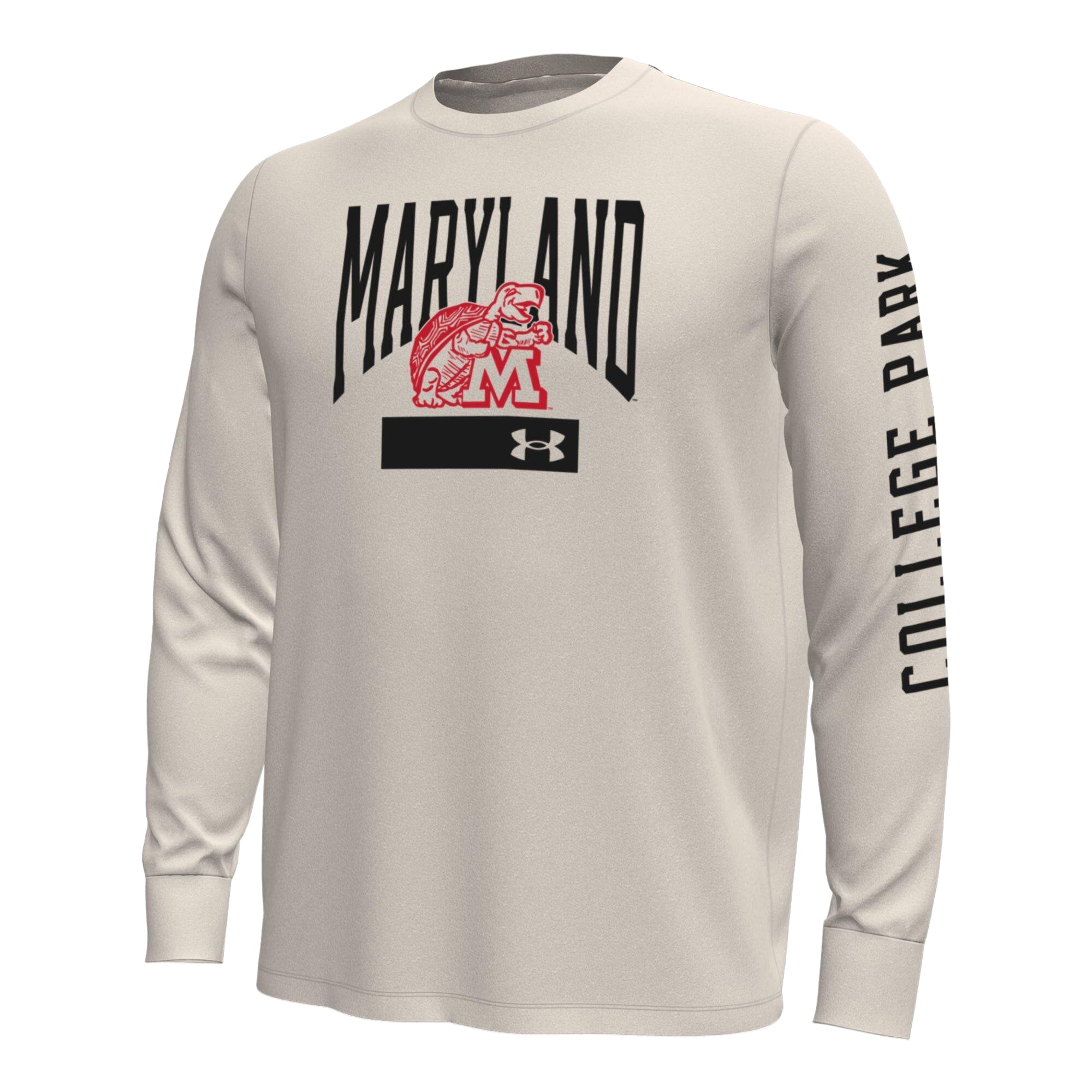 T-shirt à manches longues Under Armour Cream Maryland Terrapins Gameday Motion pour homme