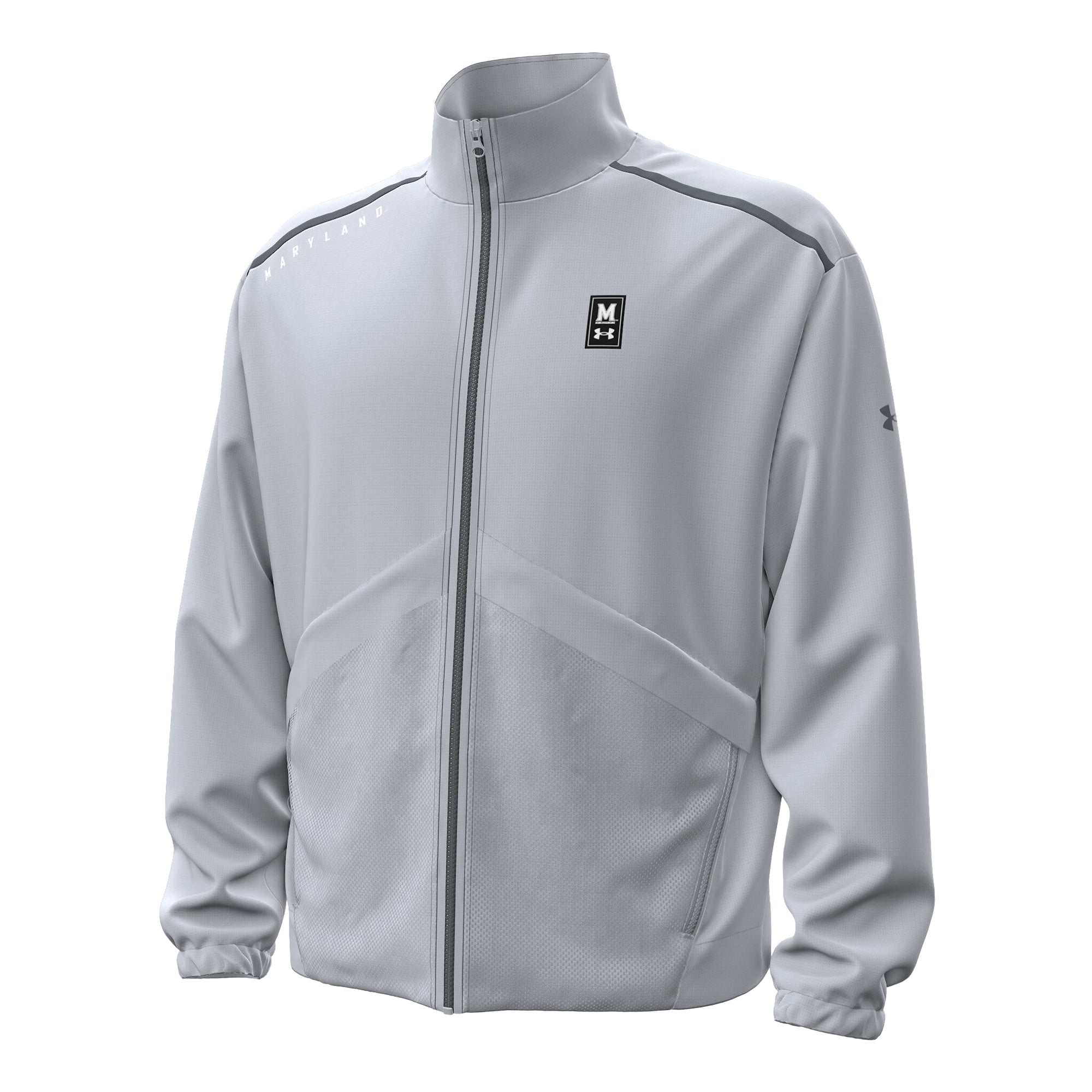 Men's Under Armour Gray Maryland Terrapins 2026 Sideline Unstoppable Woven Full-Zip Jacket