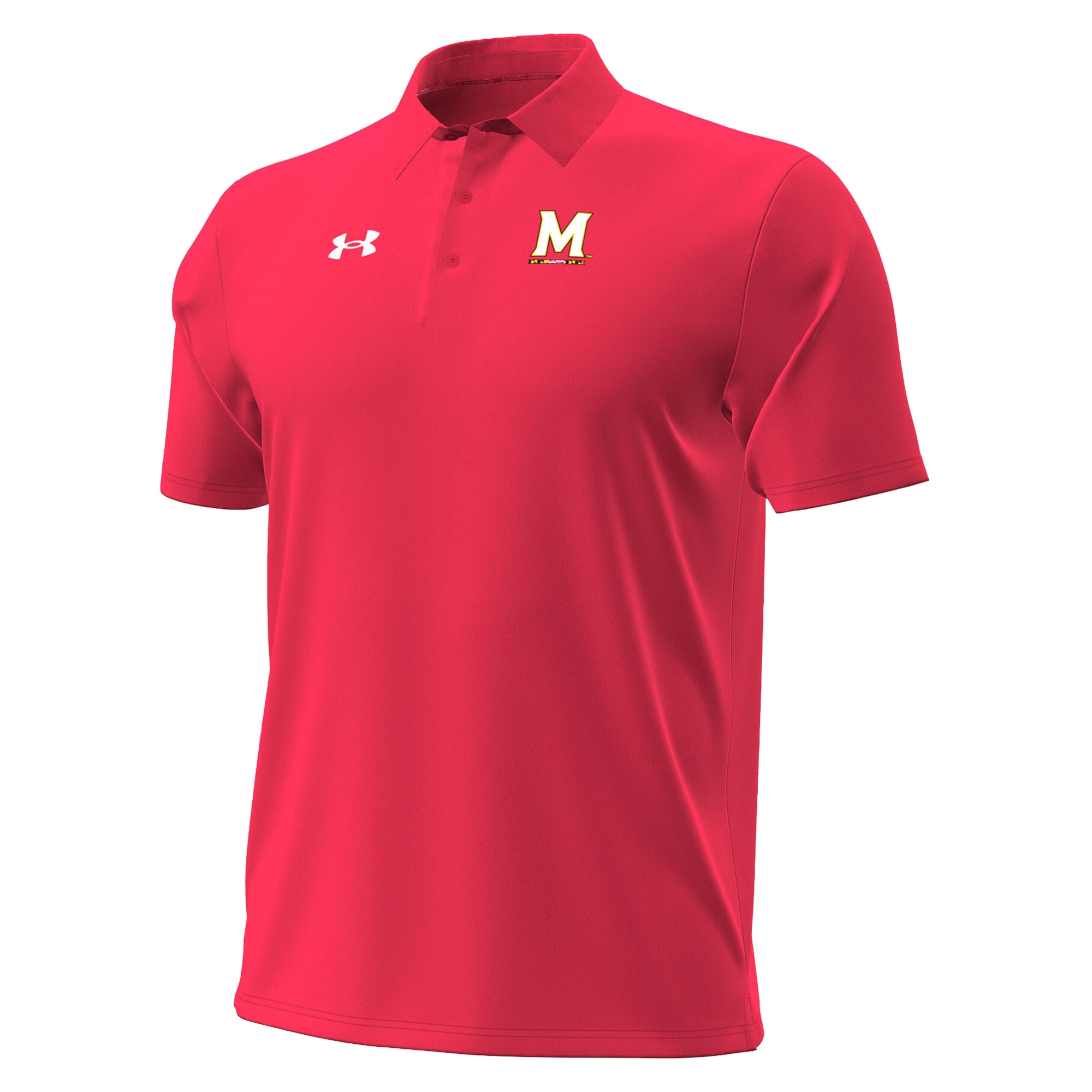 Polo Under Armour rouge Maryland Terrapins 2026 Sideline ArmourDry pour homme