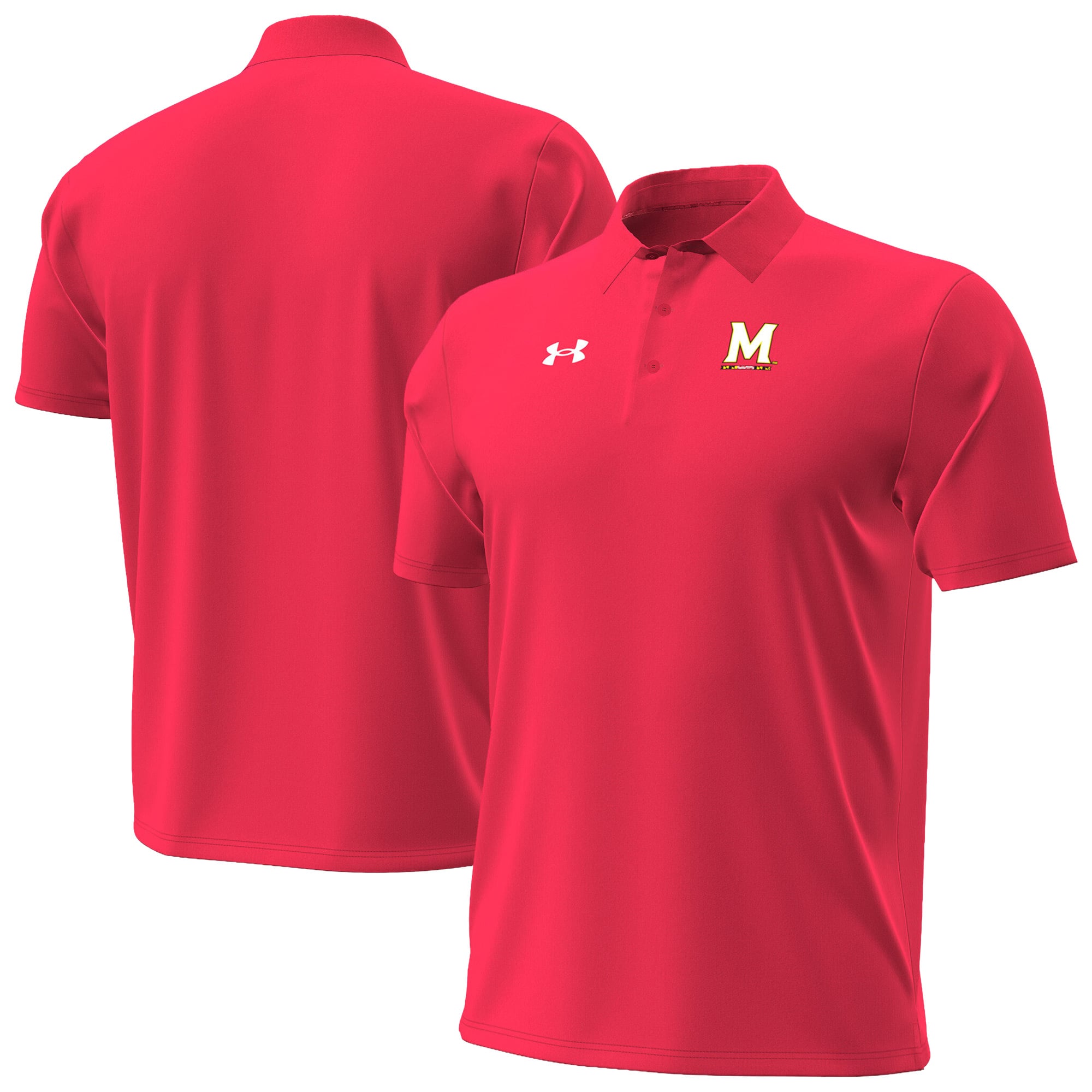 Polo Under Armour rouge Maryland Terrapins 2026 Sideline ArmourDry pour homme