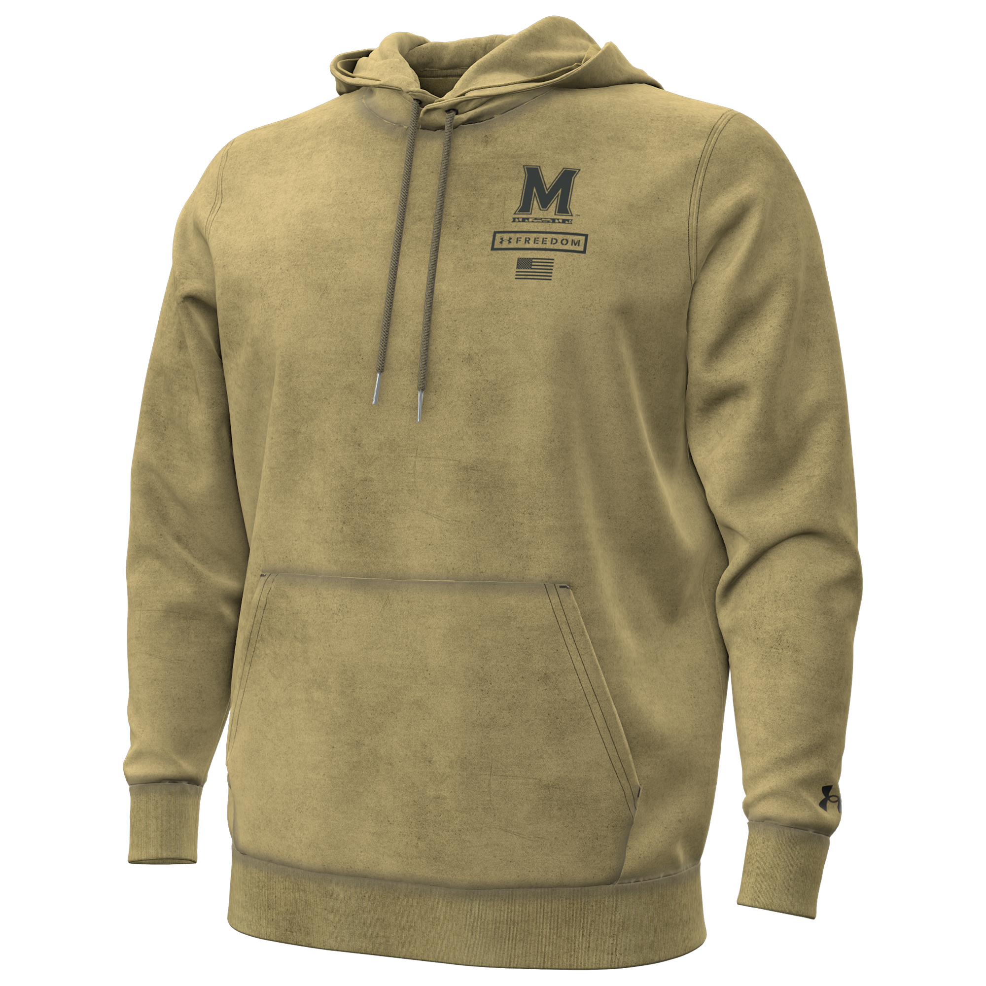 Sweat à capuche Under Armour pour homme, couleur beige, Maryland Terrapins, collection Freedom 2026