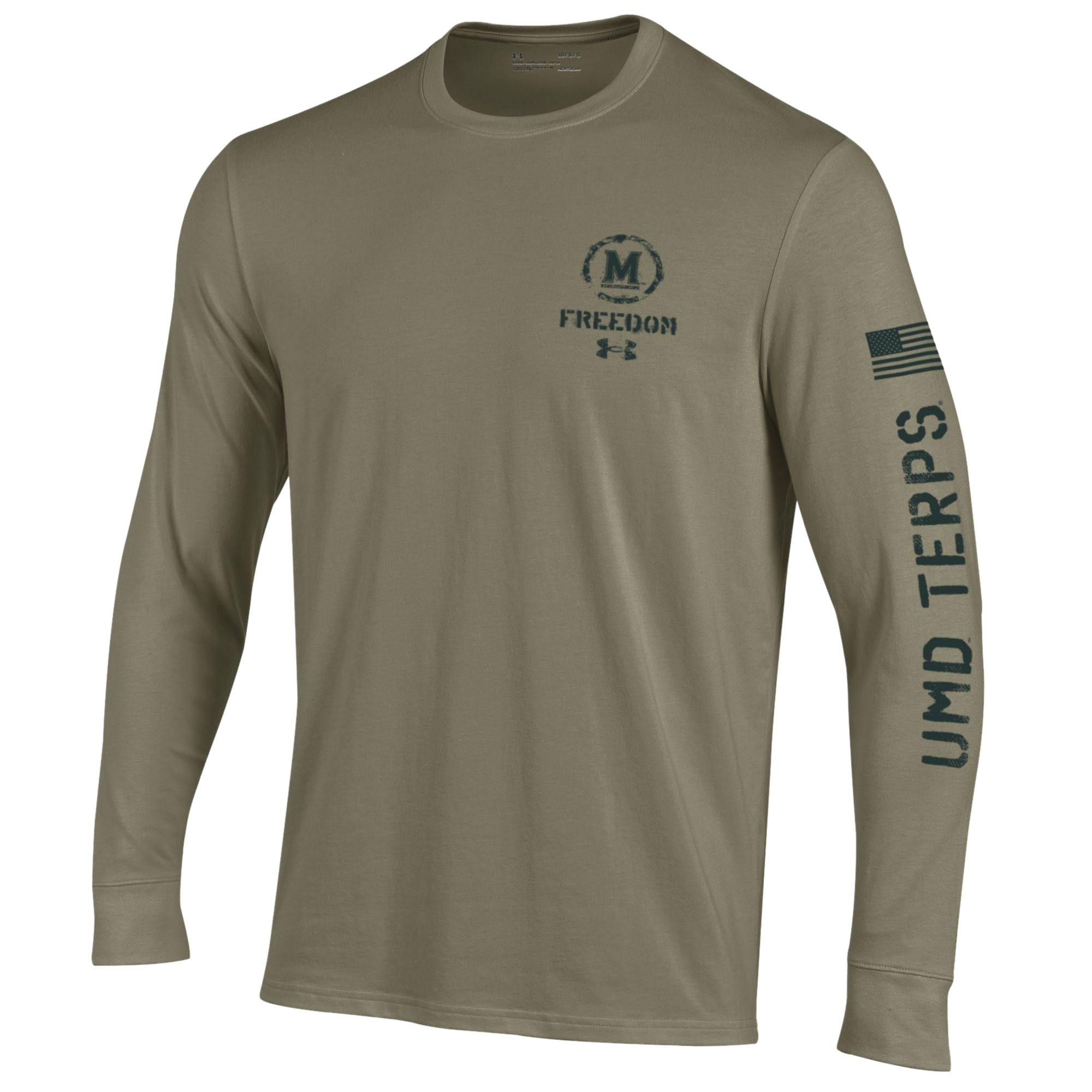T-shirt à manches longues Under Armour Tan Maryland Terrapins 2026 Freedom Collection pour homme