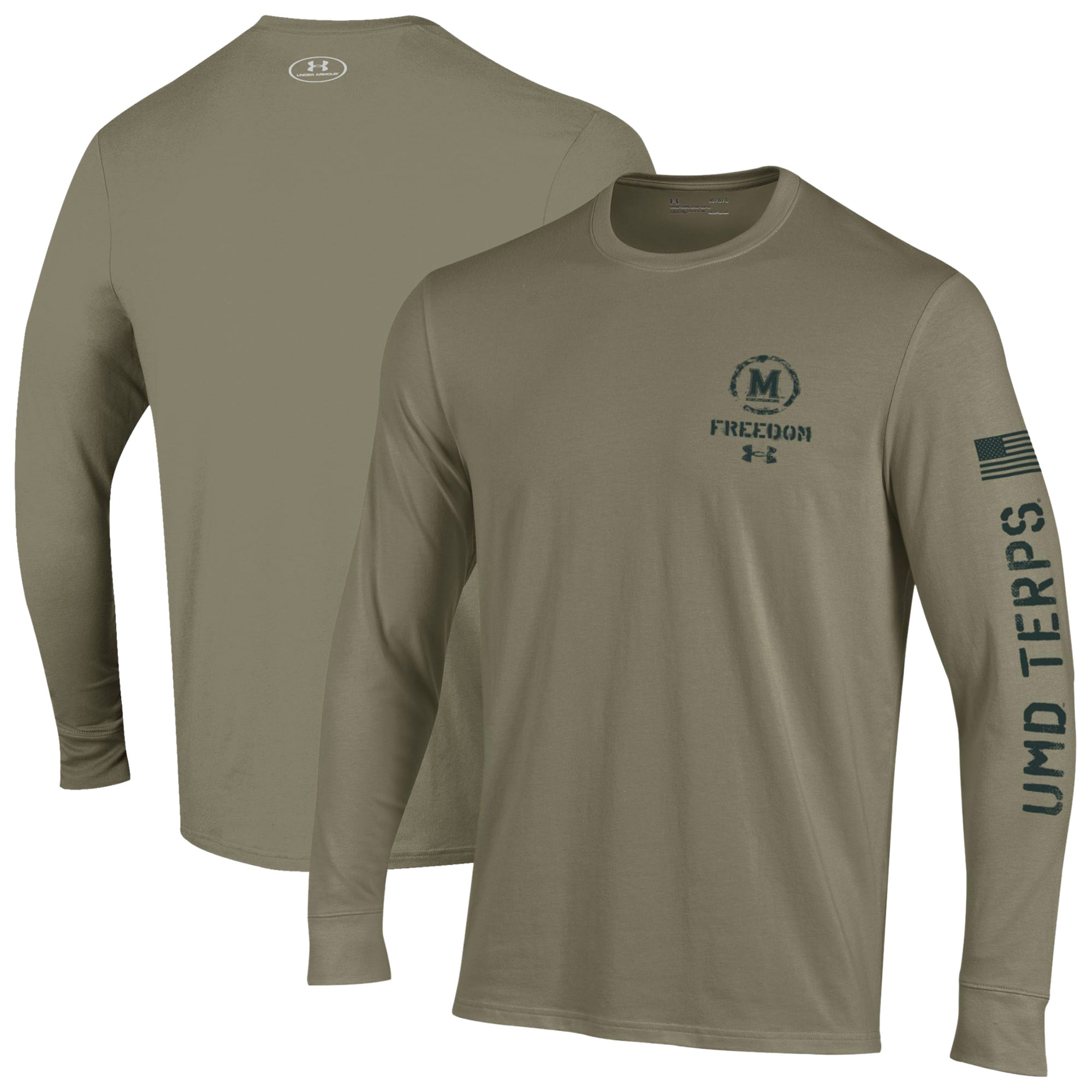 T-shirt à manches longues Under Armour Tan Maryland Terrapins 2026 Freedom Collection pour homme