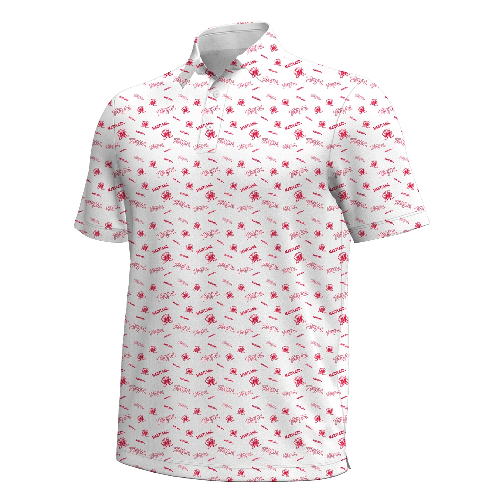 Polo Under Armour blanc pour homme Maryland Terrapins Gameday Armourfuse