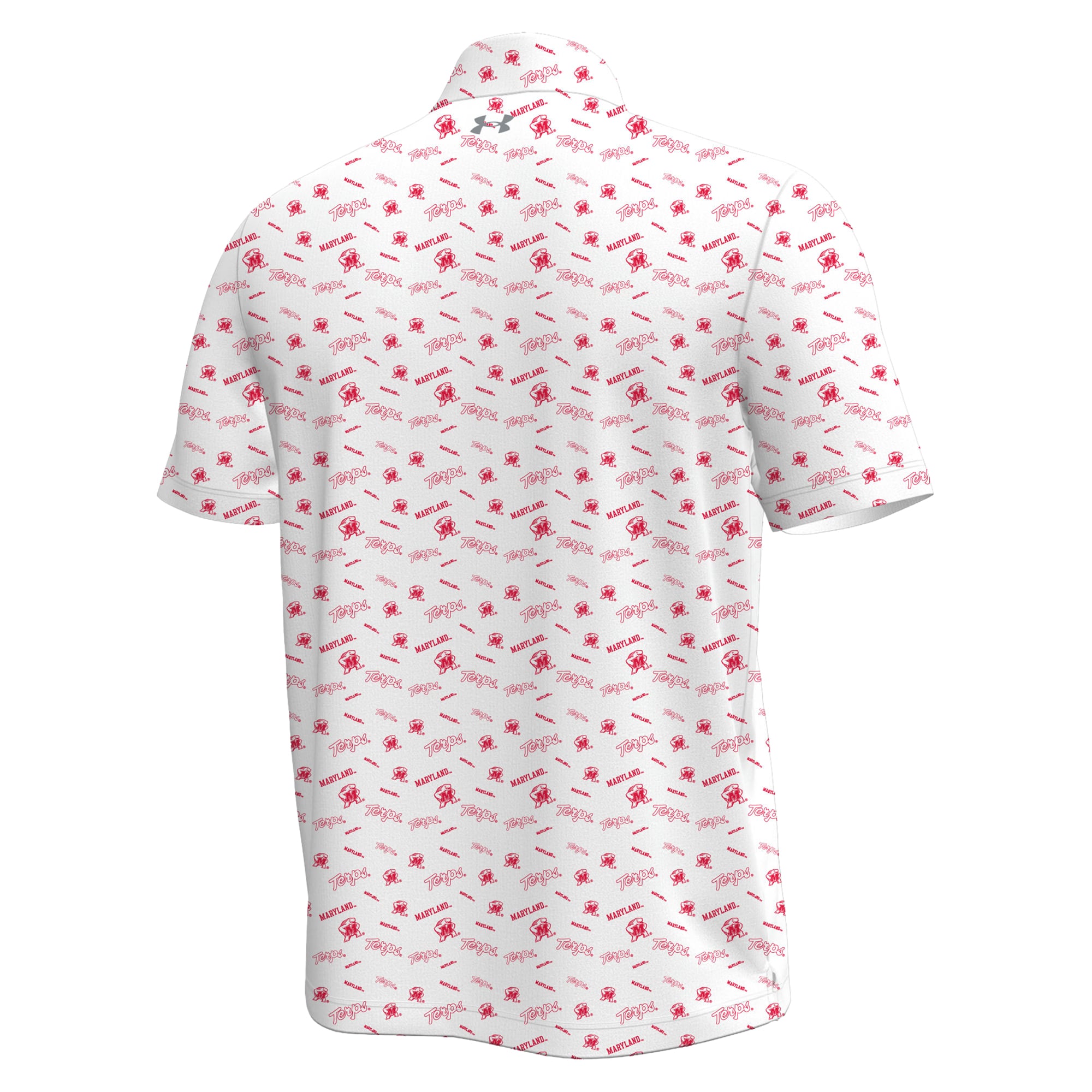 Polo Under Armour blanc pour homme Maryland Terrapins Gameday Armourfuse