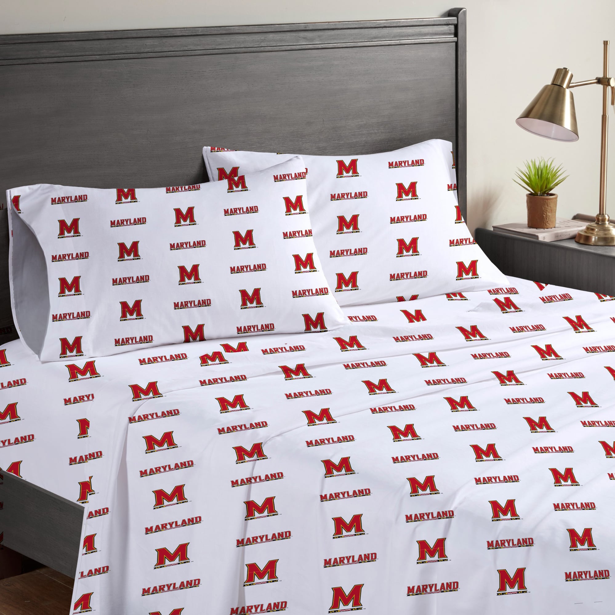 Pegasus Maryland Terrapins Four-Piece Queen Sheet Set