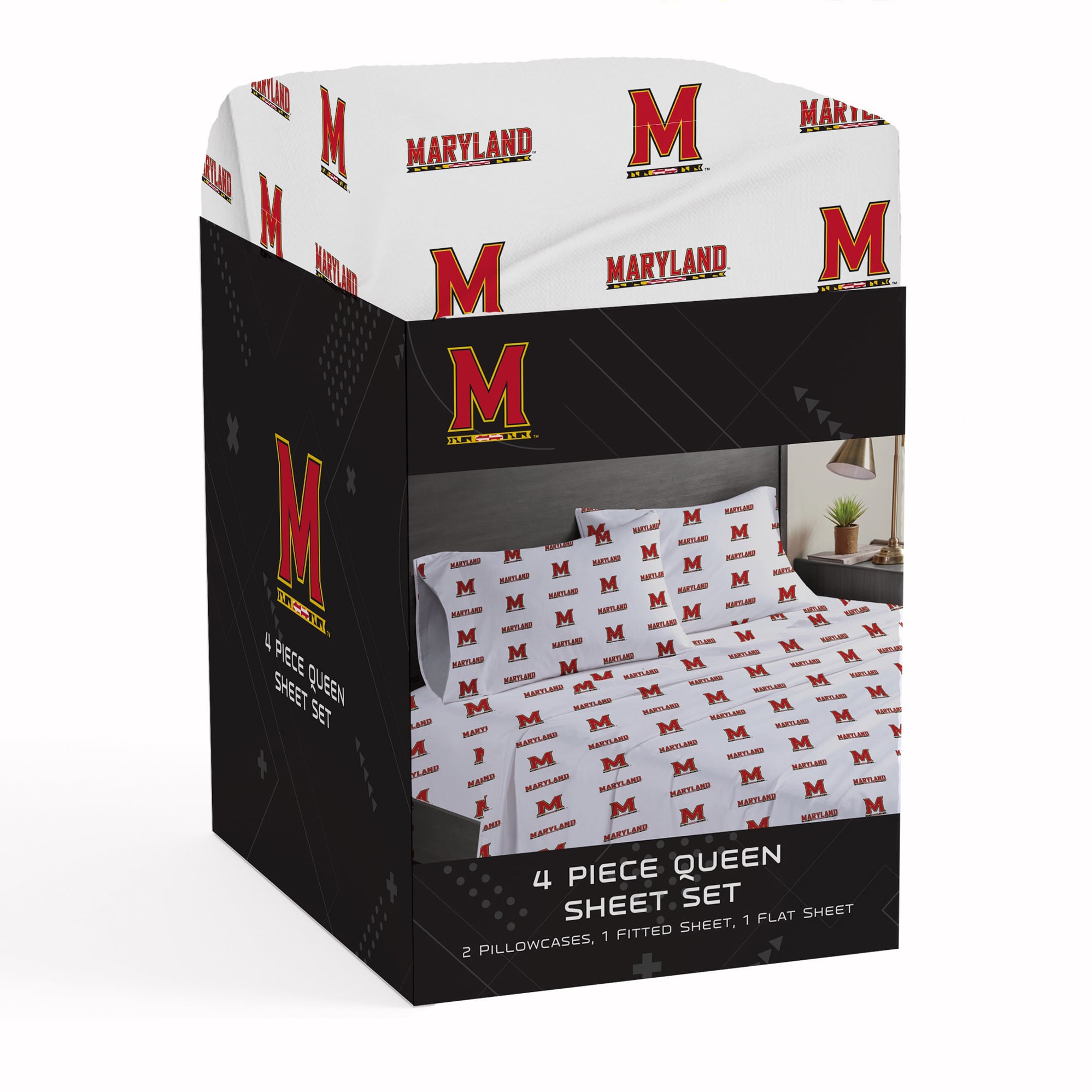 Pegasus Maryland Terrapins Four-Piece Queen Sheet Set