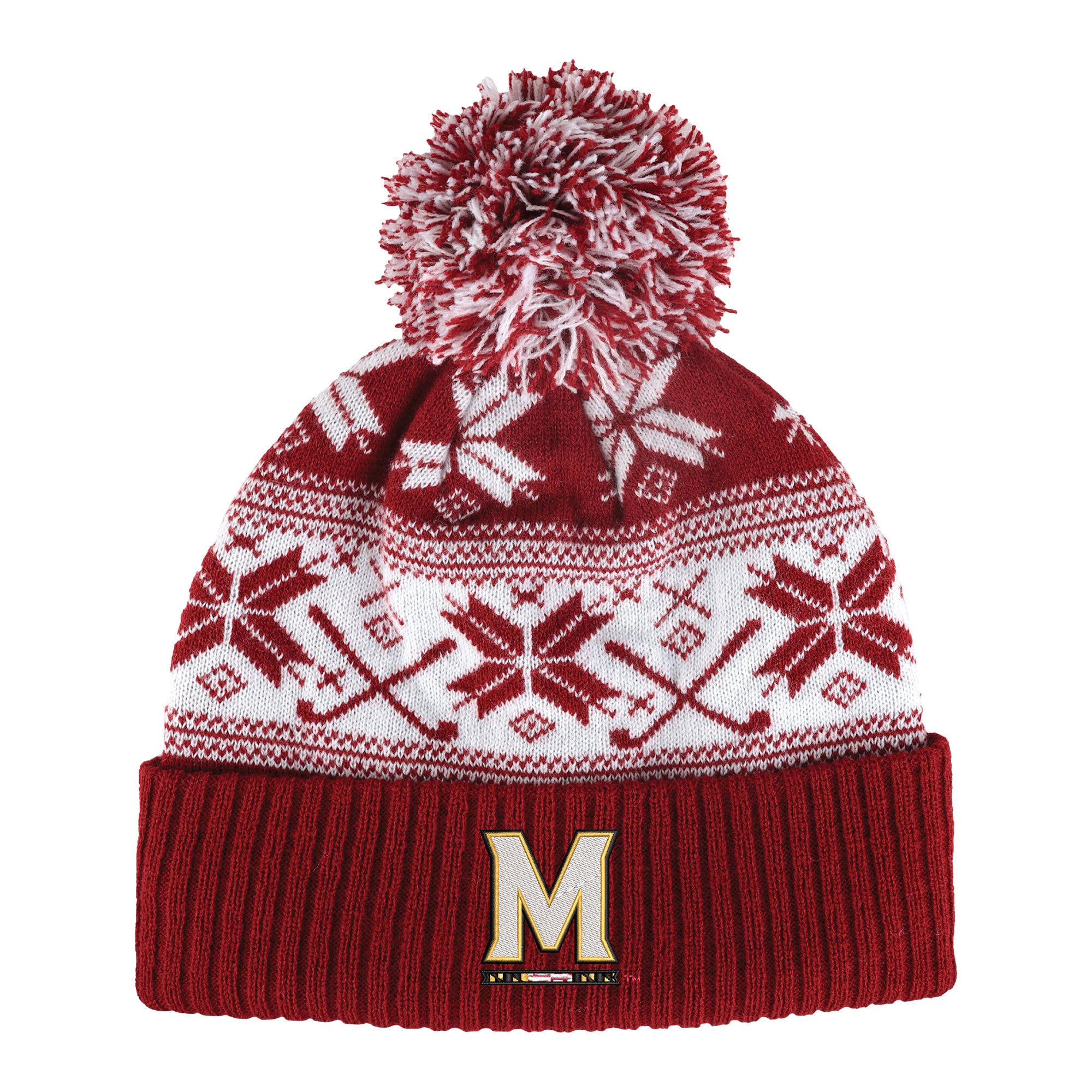 Bonnet unisexe Ahead rouge Maryland Terrapins à revers et pompon