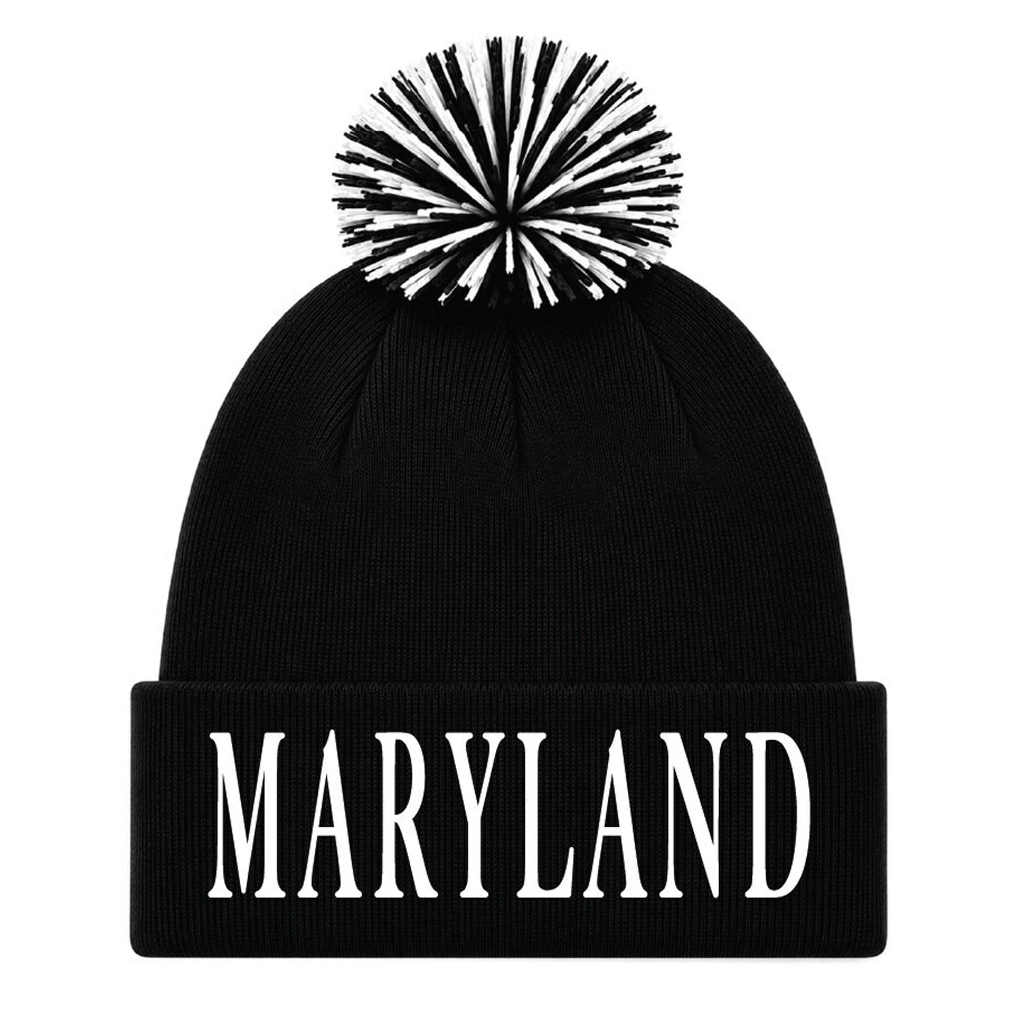 Bonnet unisexe Under Armour Maryland Terrapins noir à revers et pompon