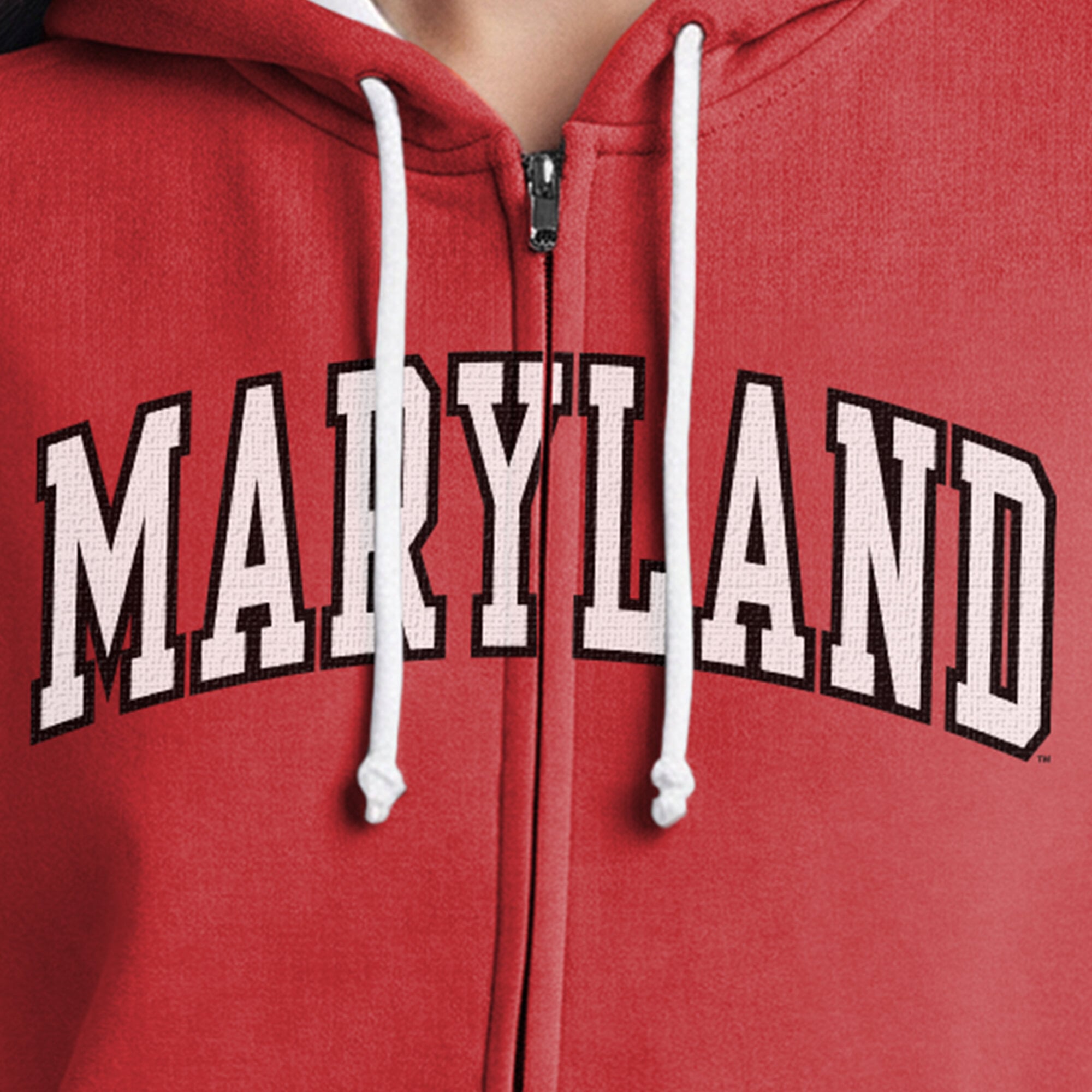 Sweat à capuche zippé en polaire Champion rouge Maryland Terrapins Arch pour femme