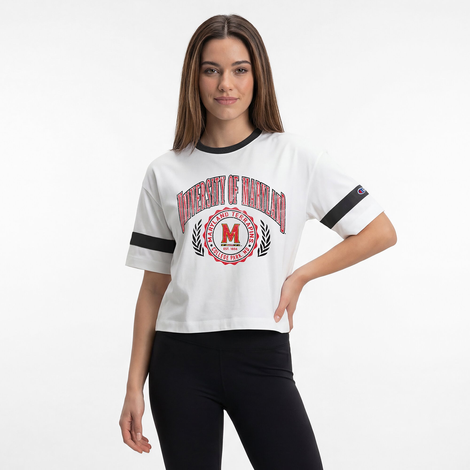 Women's Champion  White Maryland Terrapins Retro Oversized T-Shirt