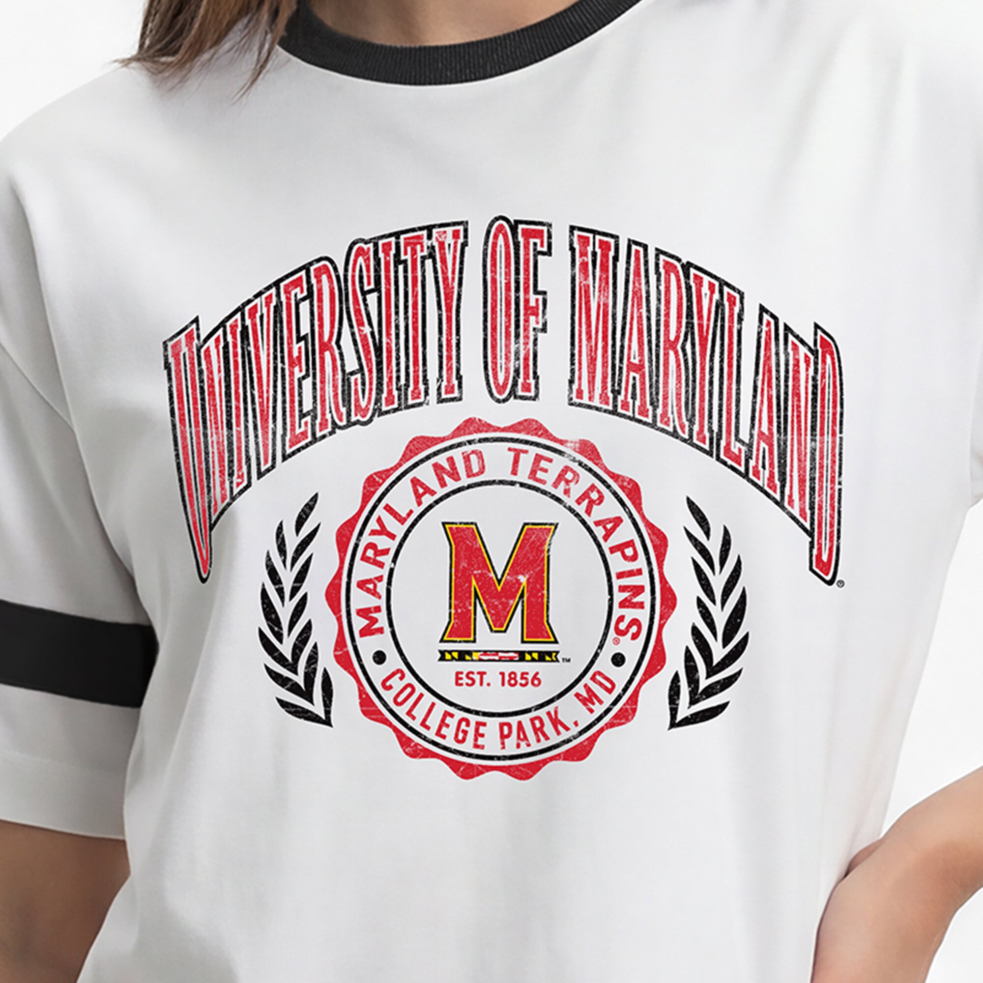 Women's Champion  White Maryland Terrapins Retro Oversized T-Shirt