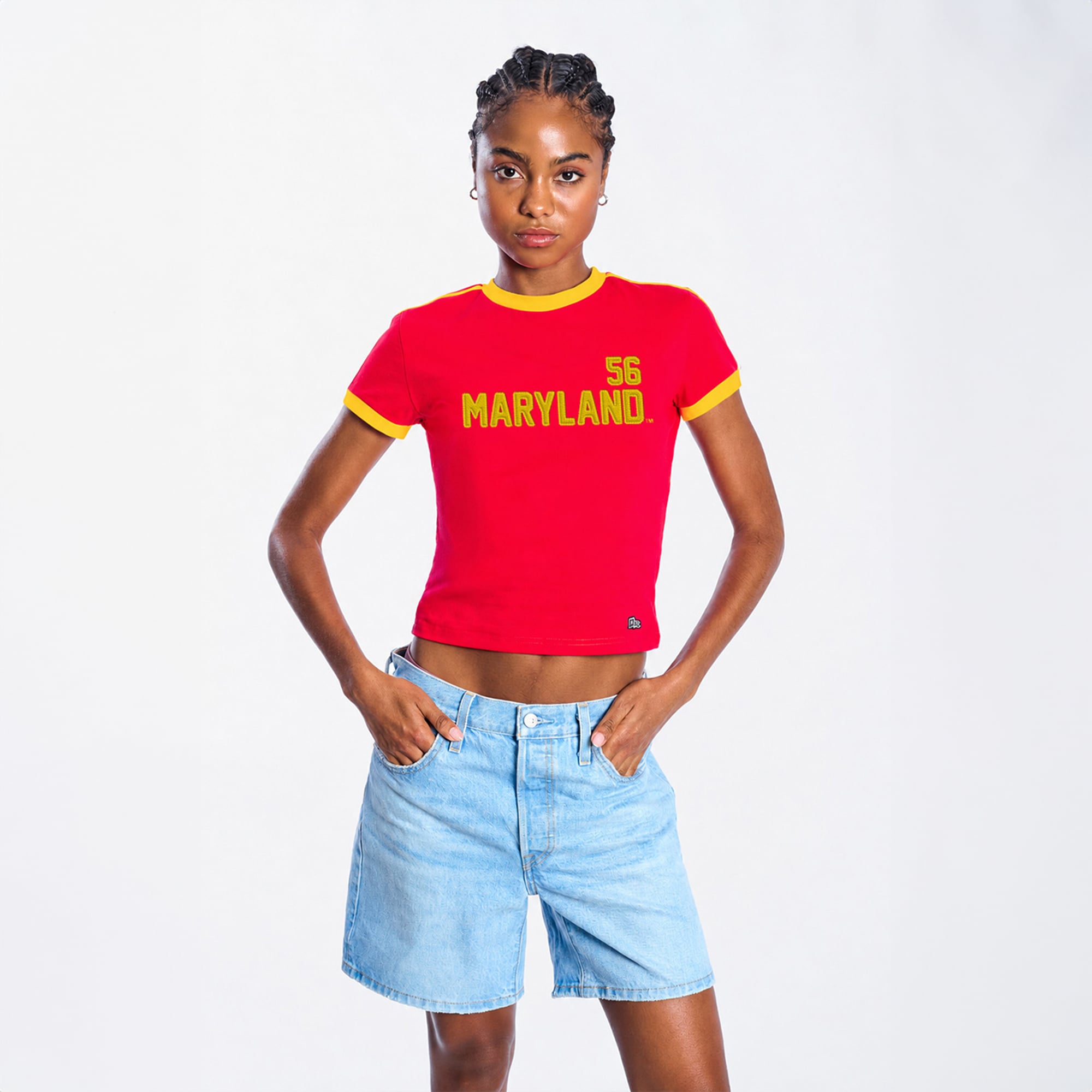 T-shirt bébé gardien de but rouge Hype and Vice pour femmes