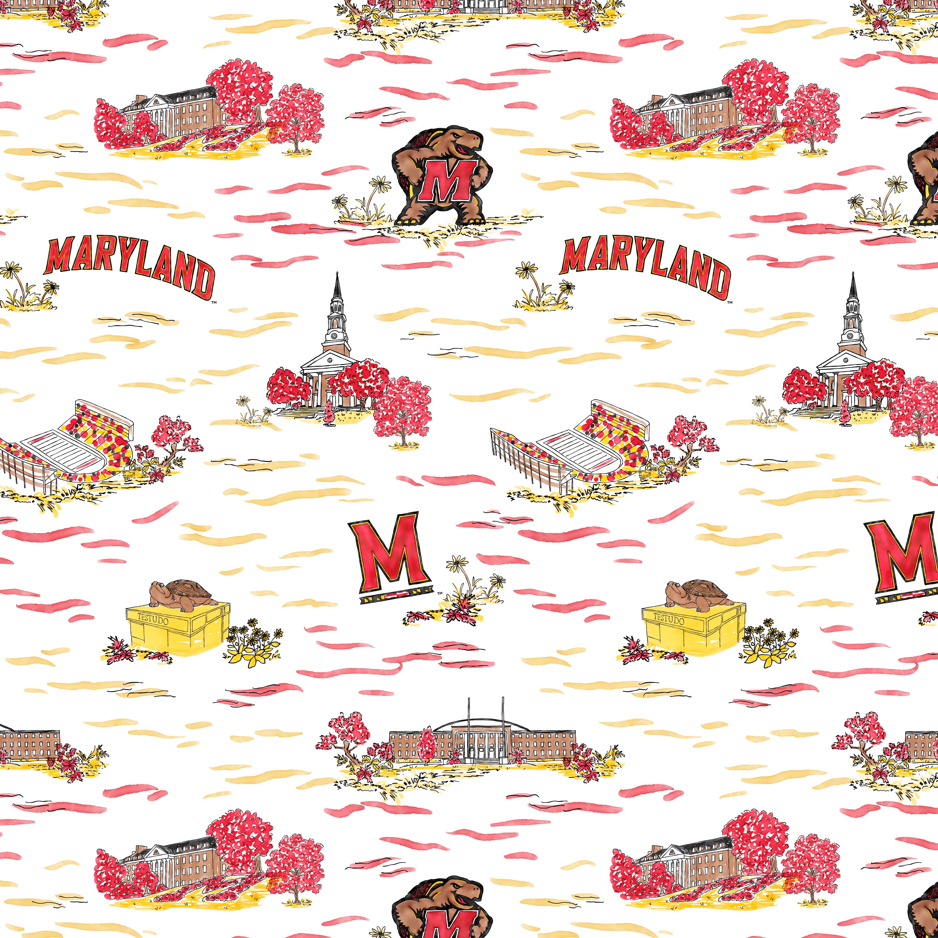 Women's Smith & Quinn White Maryland Terrapins Toile Molly Skort