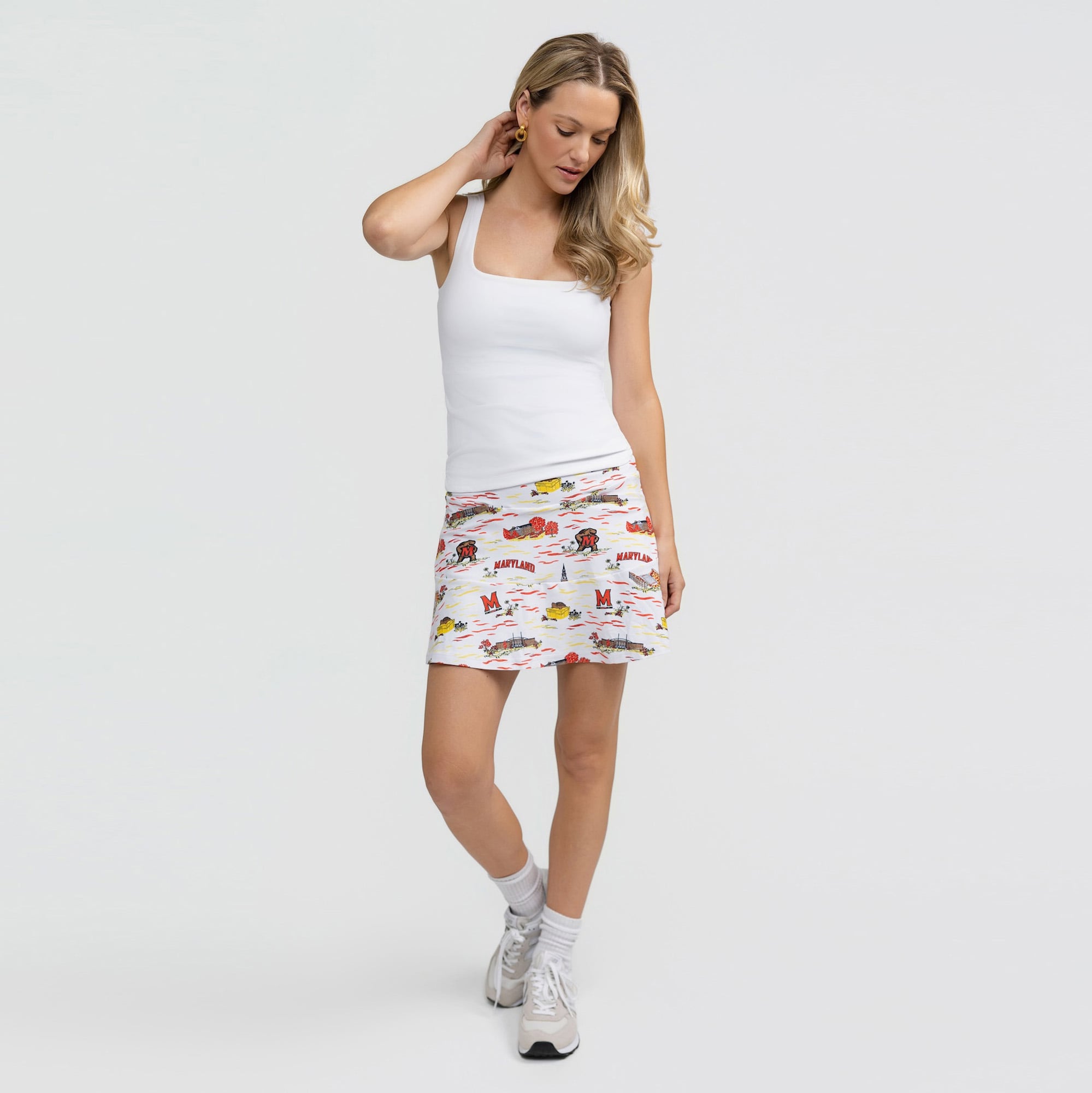 Women's Smith & Quinn White Maryland Terrapins Toile Molly Skort