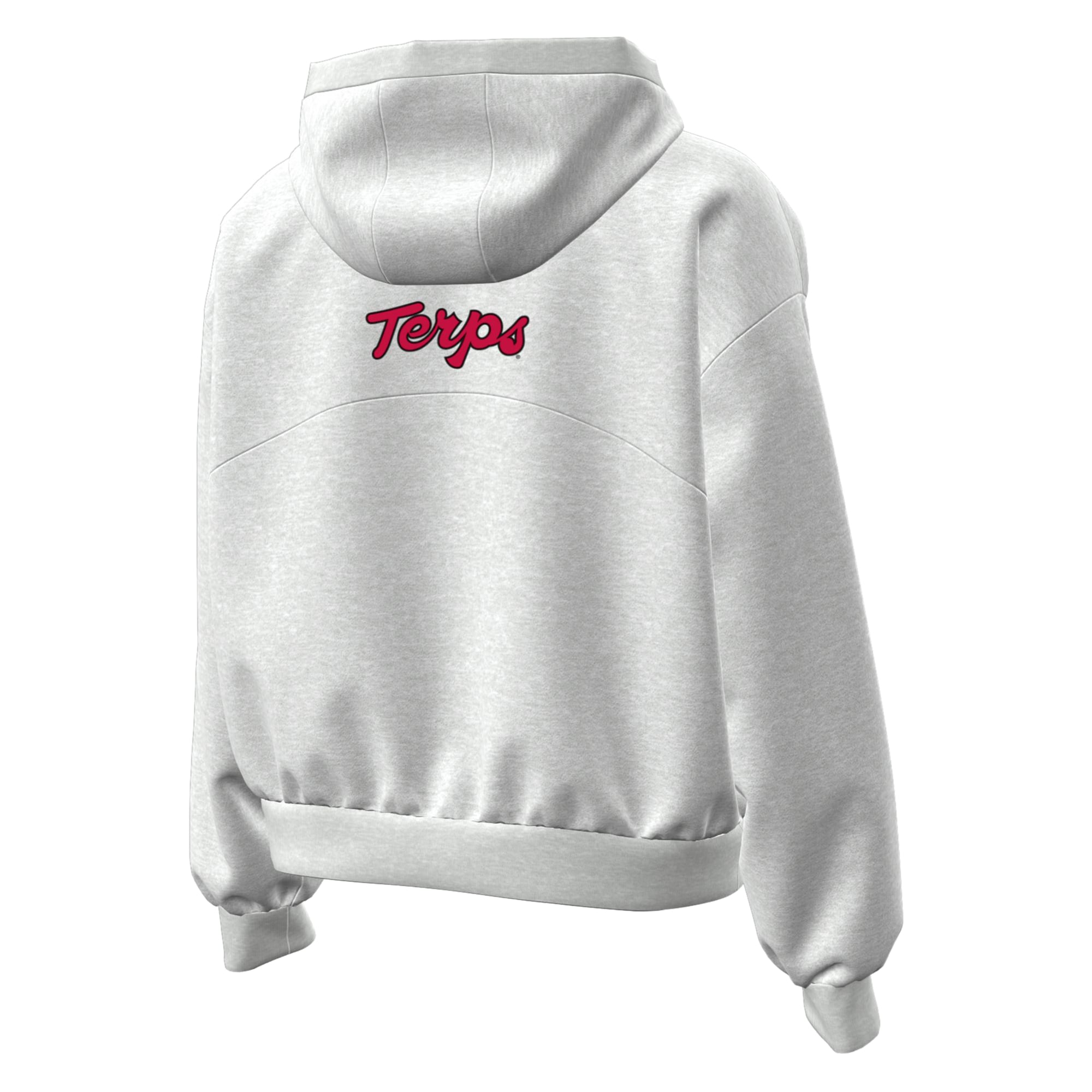 Sweat à capuche zippé Under Armour Icon Fleece gris chiné pour femme, motif Maryland Terrapins