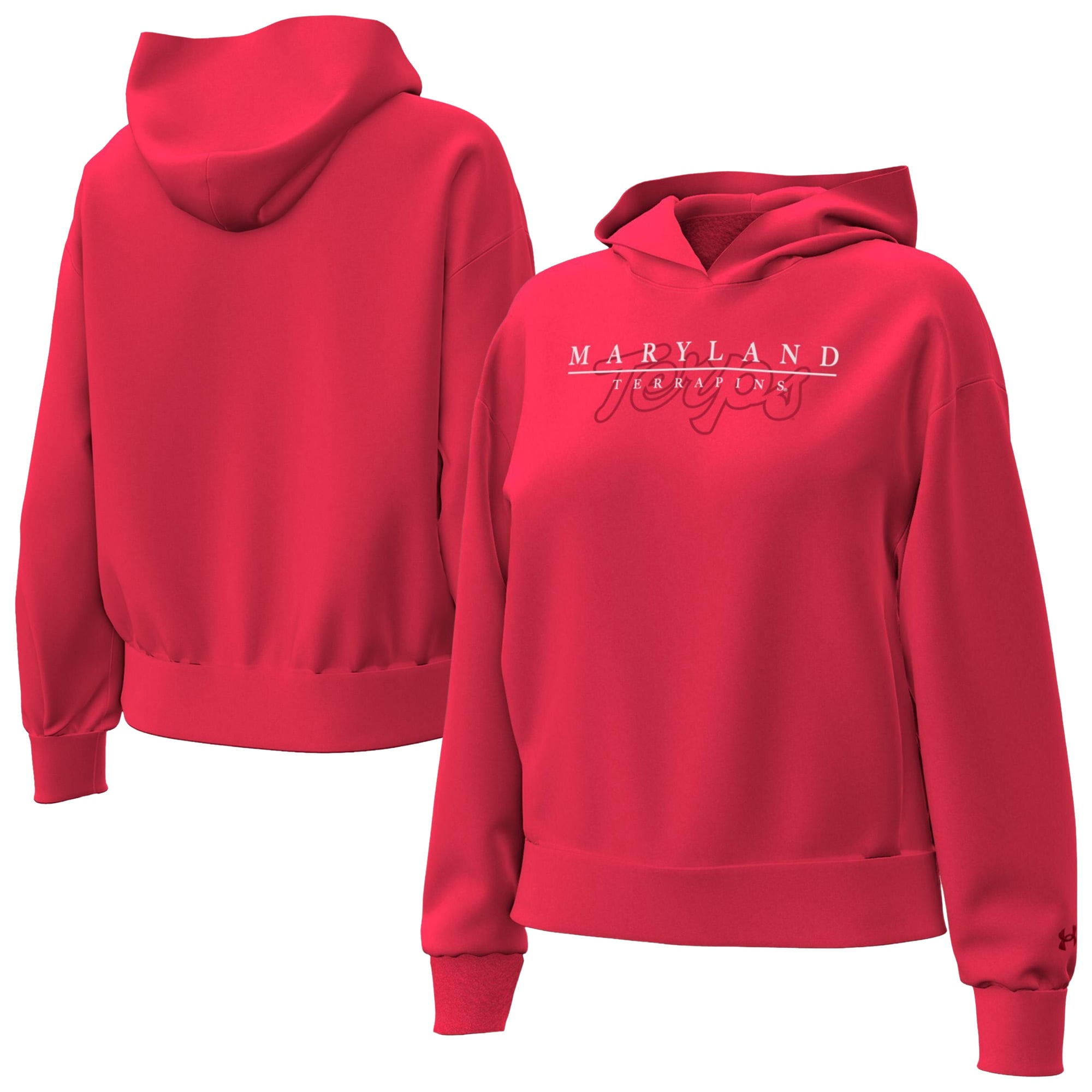 Women's Under Armour Red Maryland Terrapins Icon Fleece Hoodie