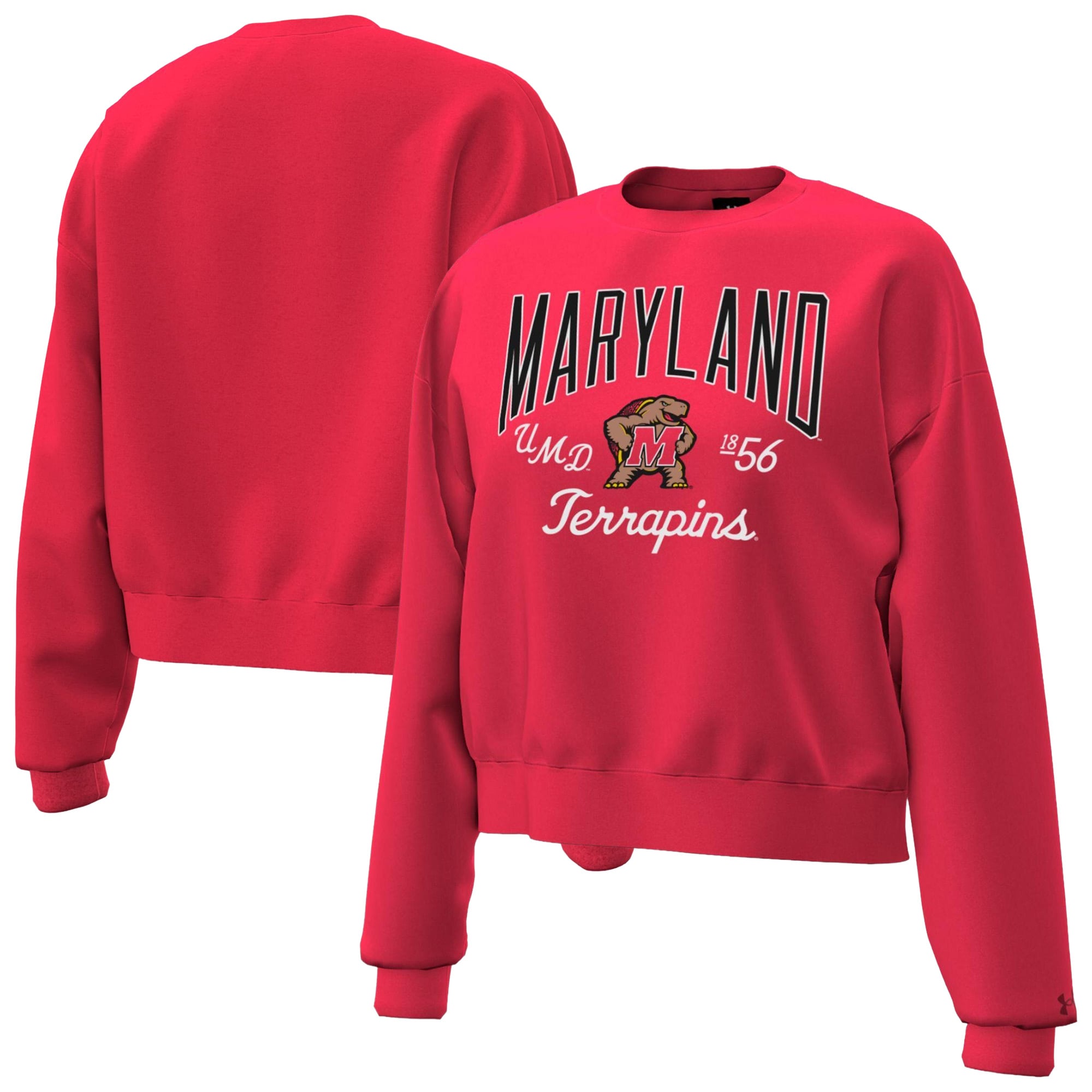 Women's Under Armour Red Maryland Terrapins Icon Fleece Sweatshirt