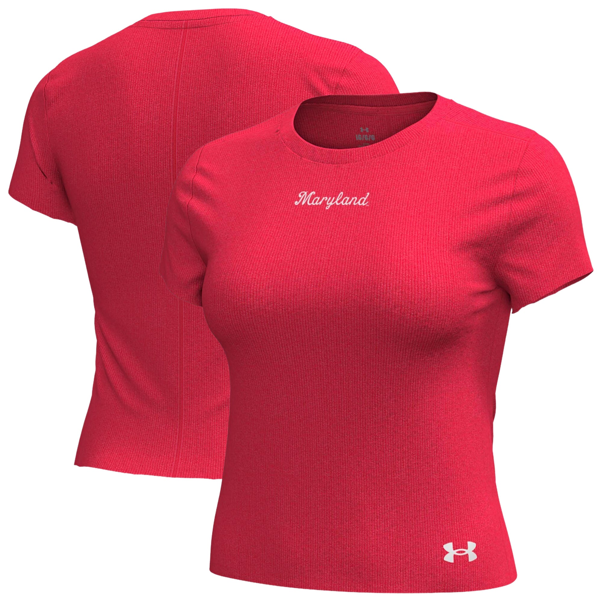 T-shirt Under Armour rouge Maryland Terrapins Mercer pour femme
