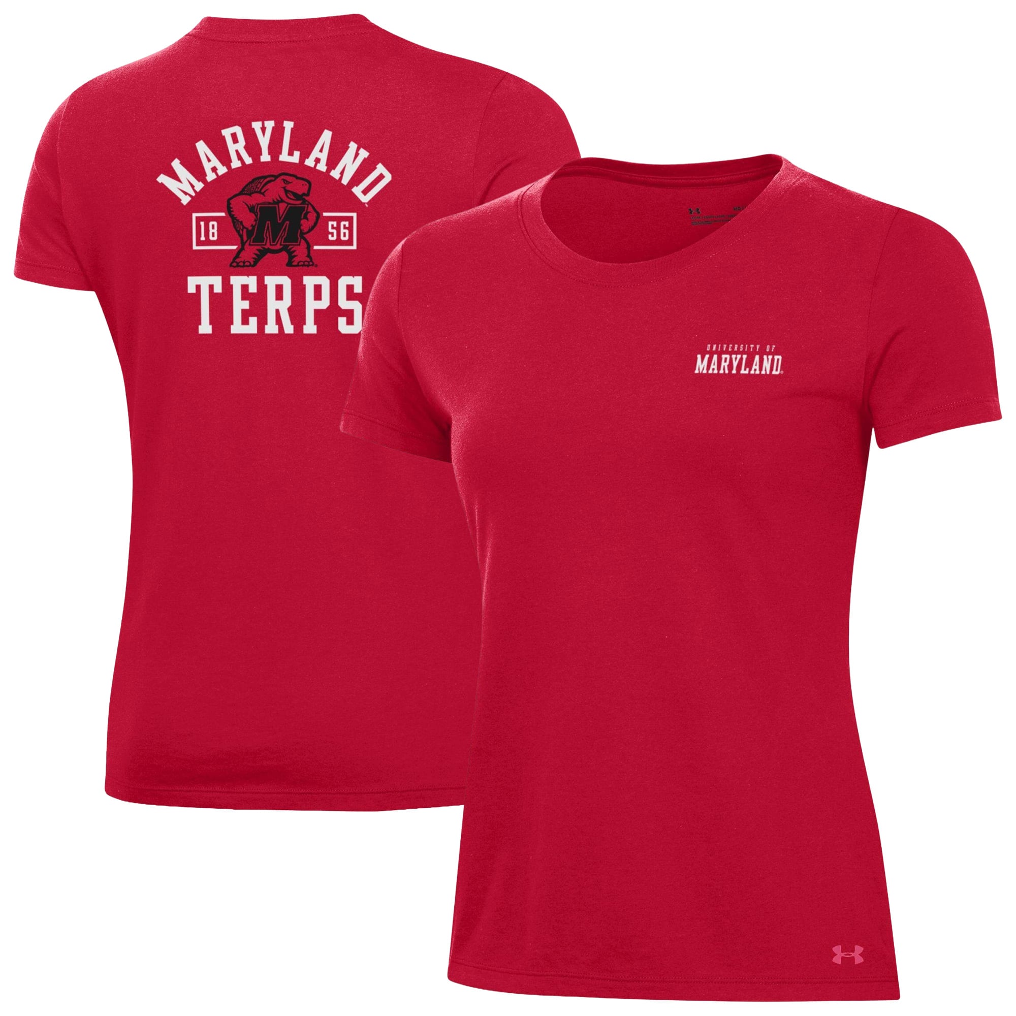 Women's Under Armour Red Maryland Terrapins Performance Cotton T-Shirt