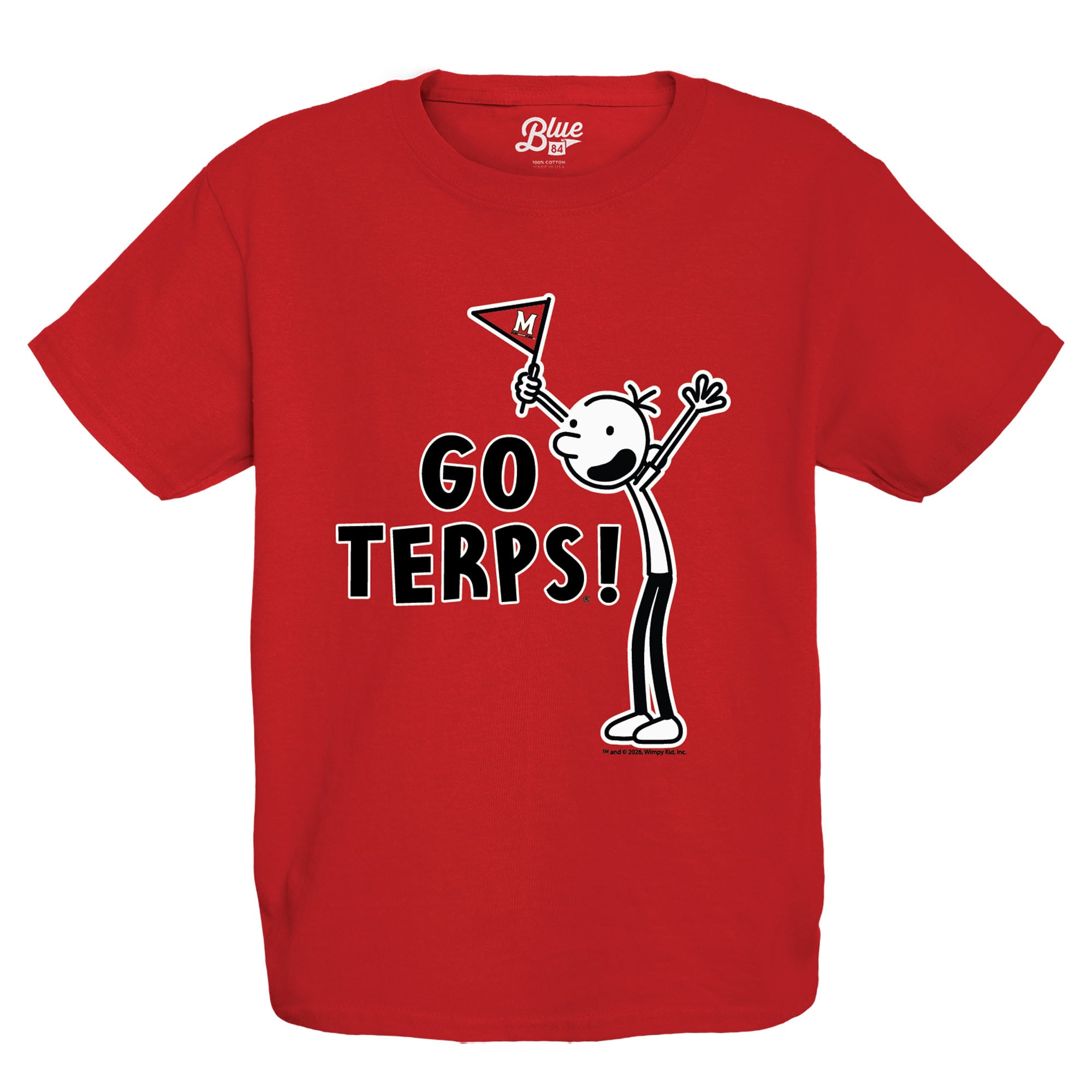 Youth Blue 84 Red Maryland Terrapins x Diary of a Wimpy Kid Go Terps! T-Shirt