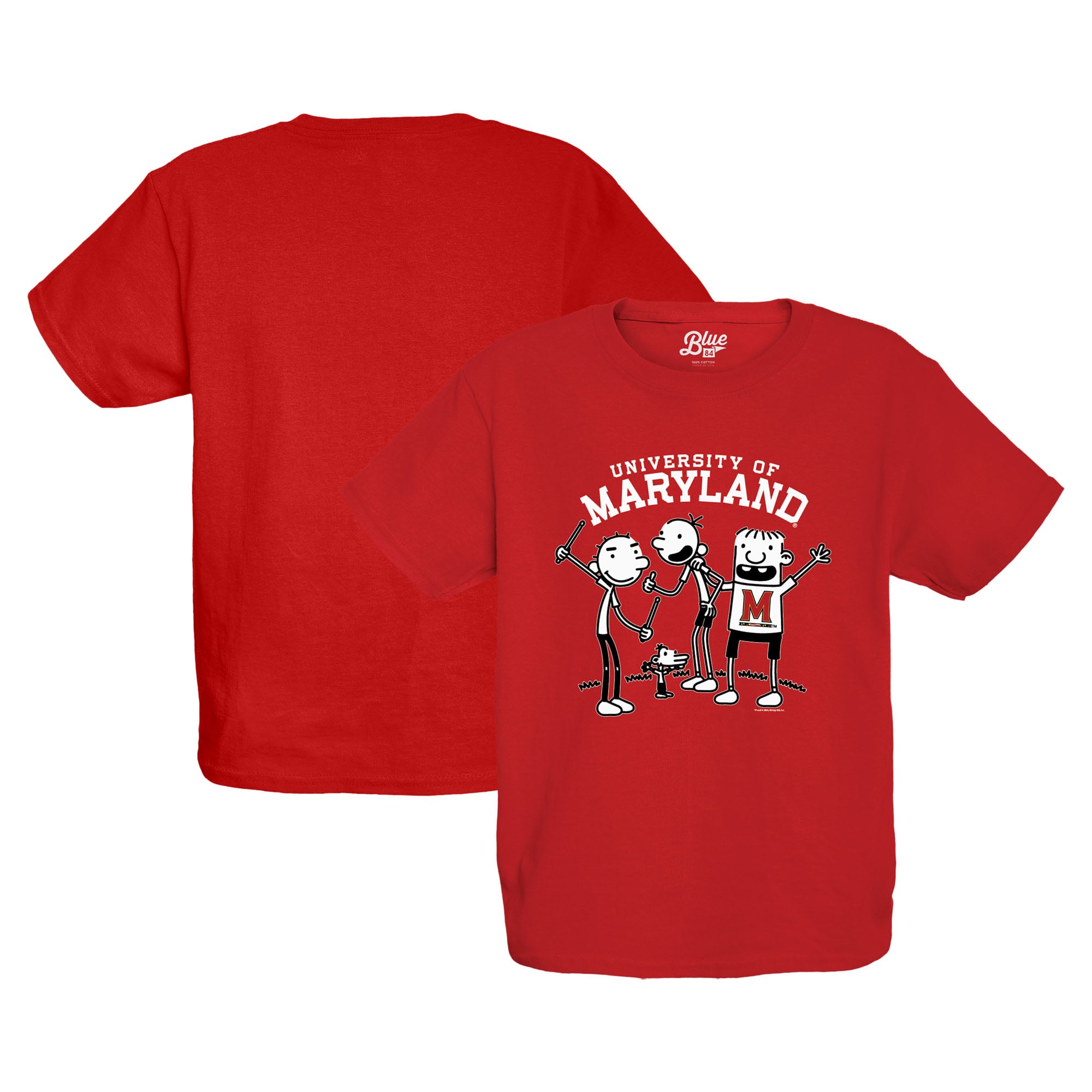 Youth Blue 84 Red Maryland Terrapins x Diary of a Wimpy Kid T-Shirt