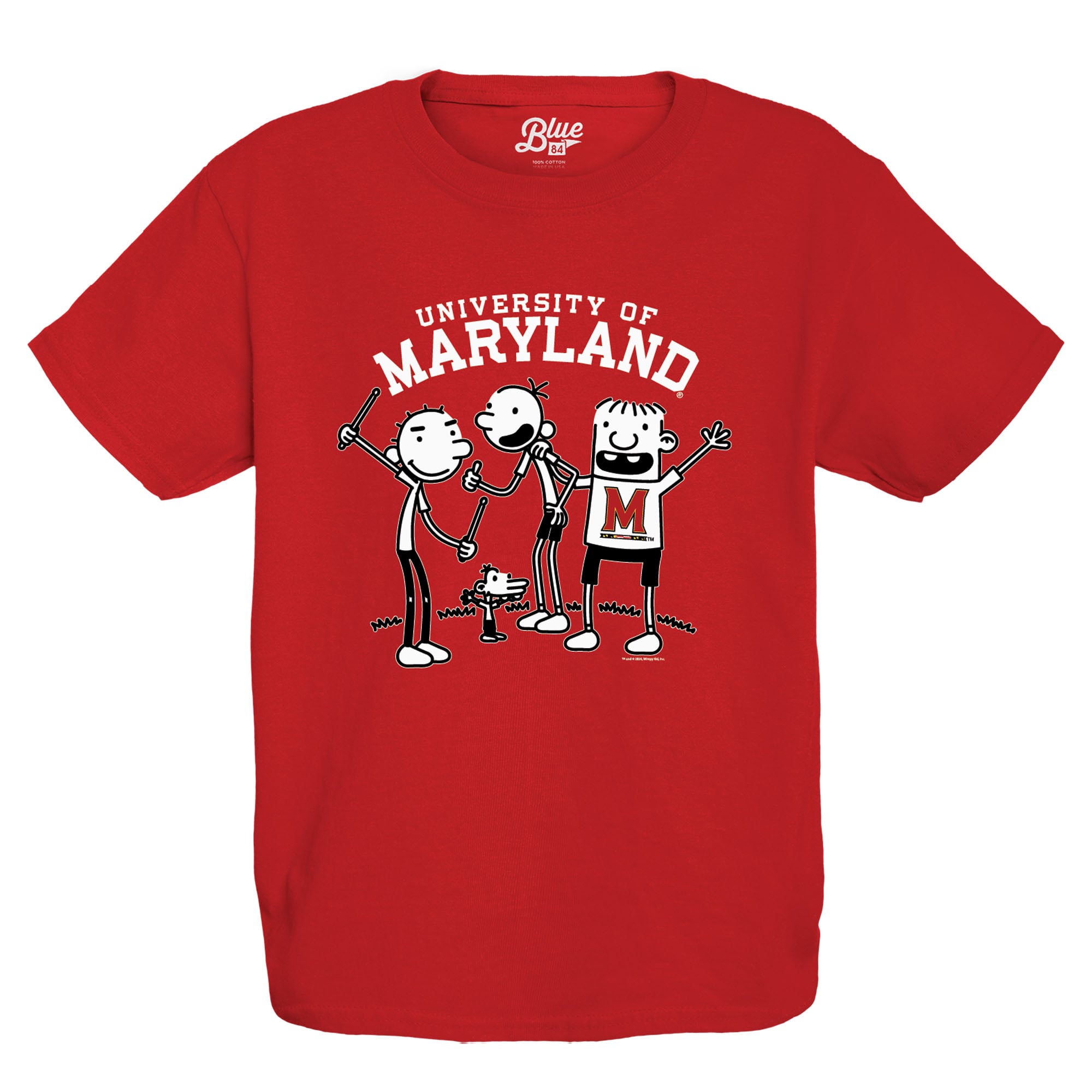 Youth Blue 84 Red Maryland Terrapins x Diary of a Wimpy Kid T-Shirt