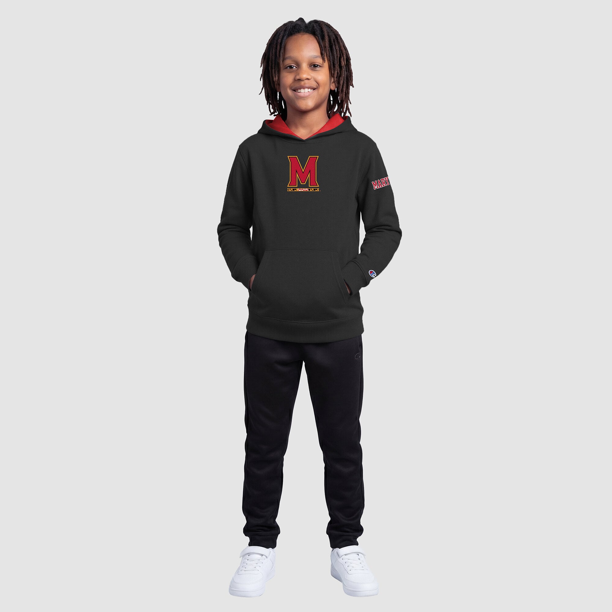 Sweat à capuche en polaire noir Youth Champion Maryland Terrapins