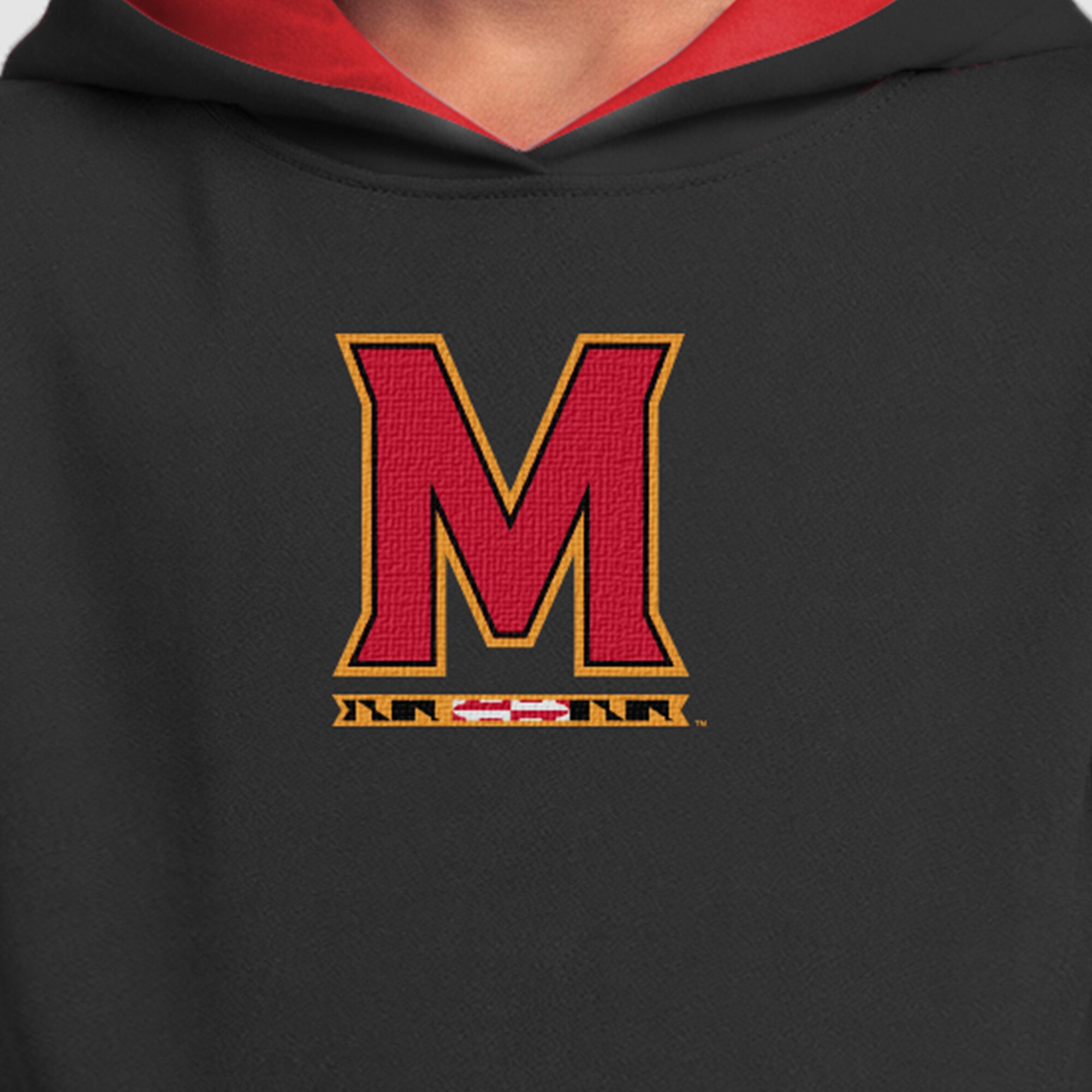 Sweat à capuche en polaire noir Youth Champion Maryland Terrapins