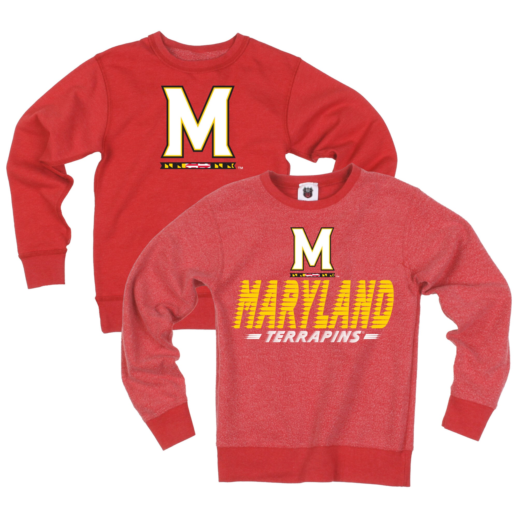 Youth Wes & Willy  Red Maryland Terrapins Reversible Sweatshirt