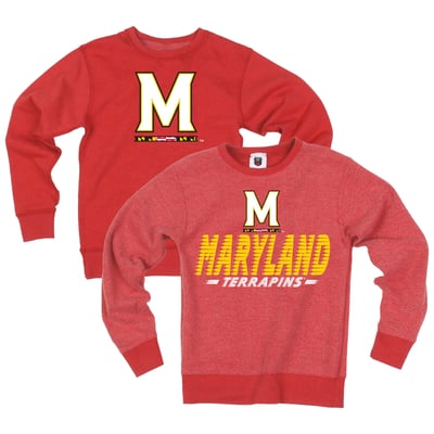  Maryland Terrapins Wes & Willy Youth Reversible Sweatshirt - Red