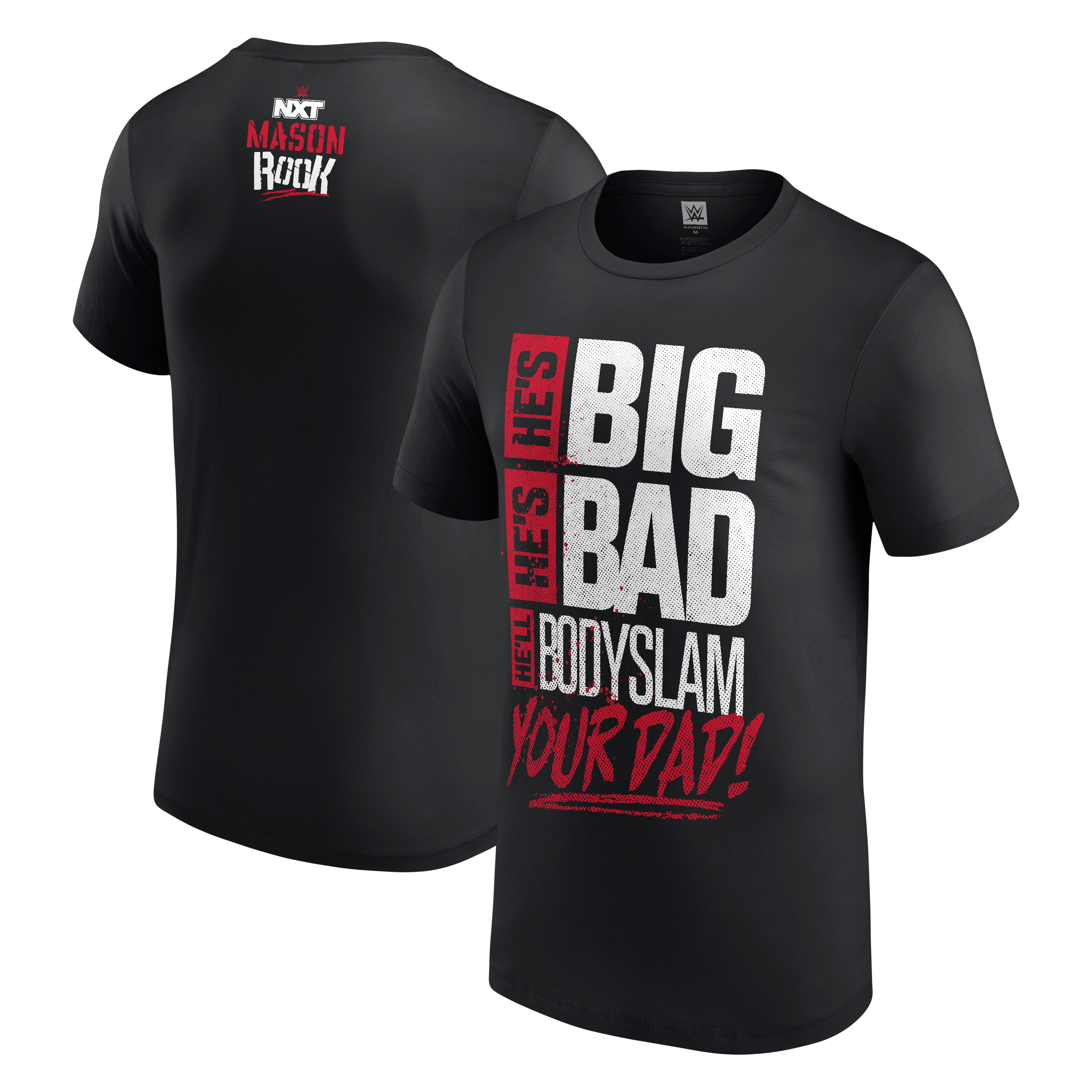Men's Black Mason Rook Big Bad Bodyslam Your Dad T-Shirt