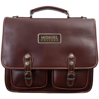 McDaniel Green Terror Logo Plate Sabino Briefcase - Brown