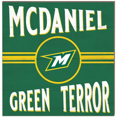 McDaniel Green Terror 10'' x 10'' Retro Team Plaque