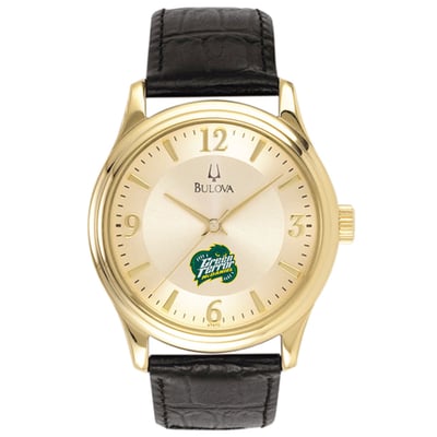  McDaniel Green Terror Bulova Stainless Steel Watch with Leather Band - Gold/Black