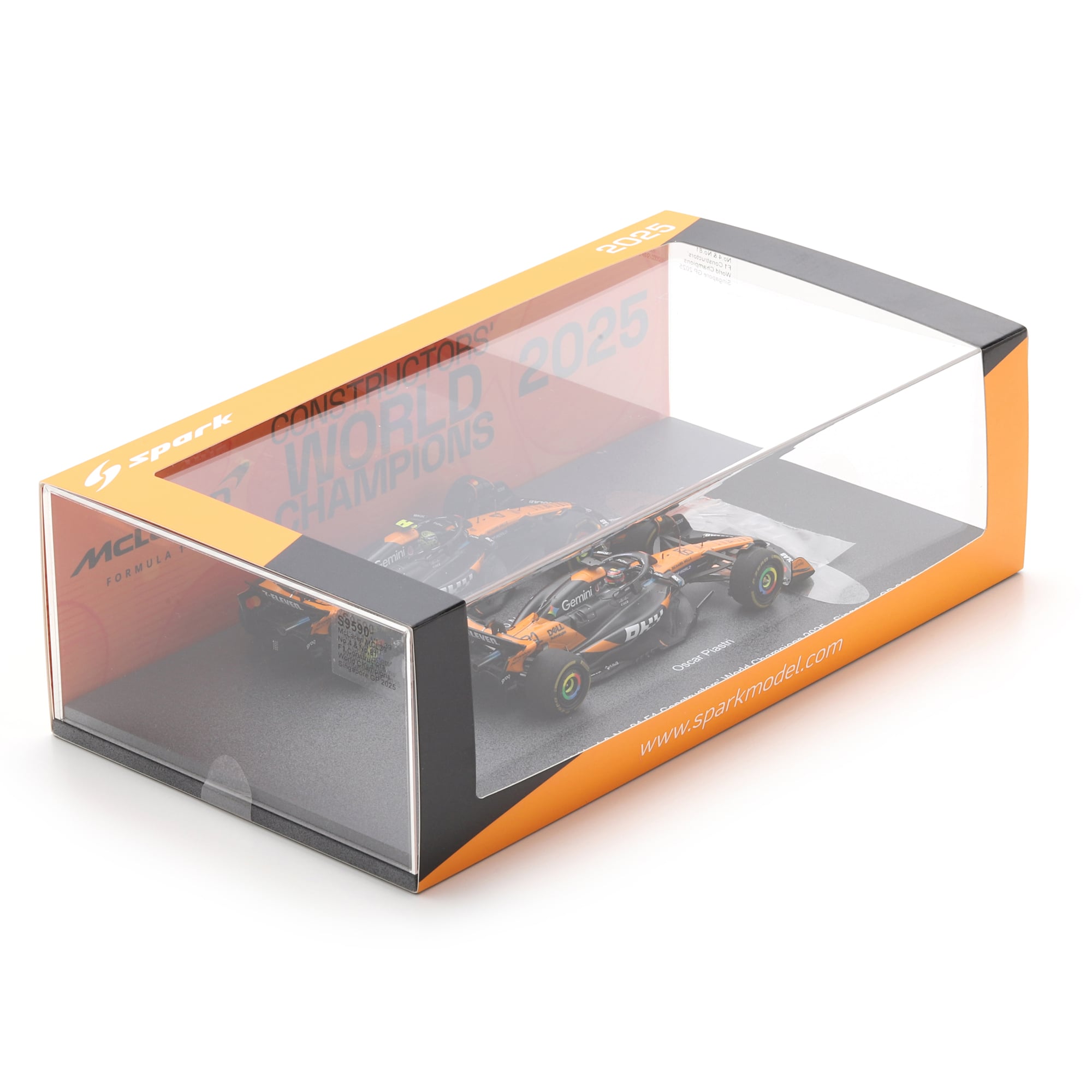 Spark Models Formule 1 McLaren F1 Team, voiture miniature moulée sous pression à l'échelle 1/43, coffret de deux voitures