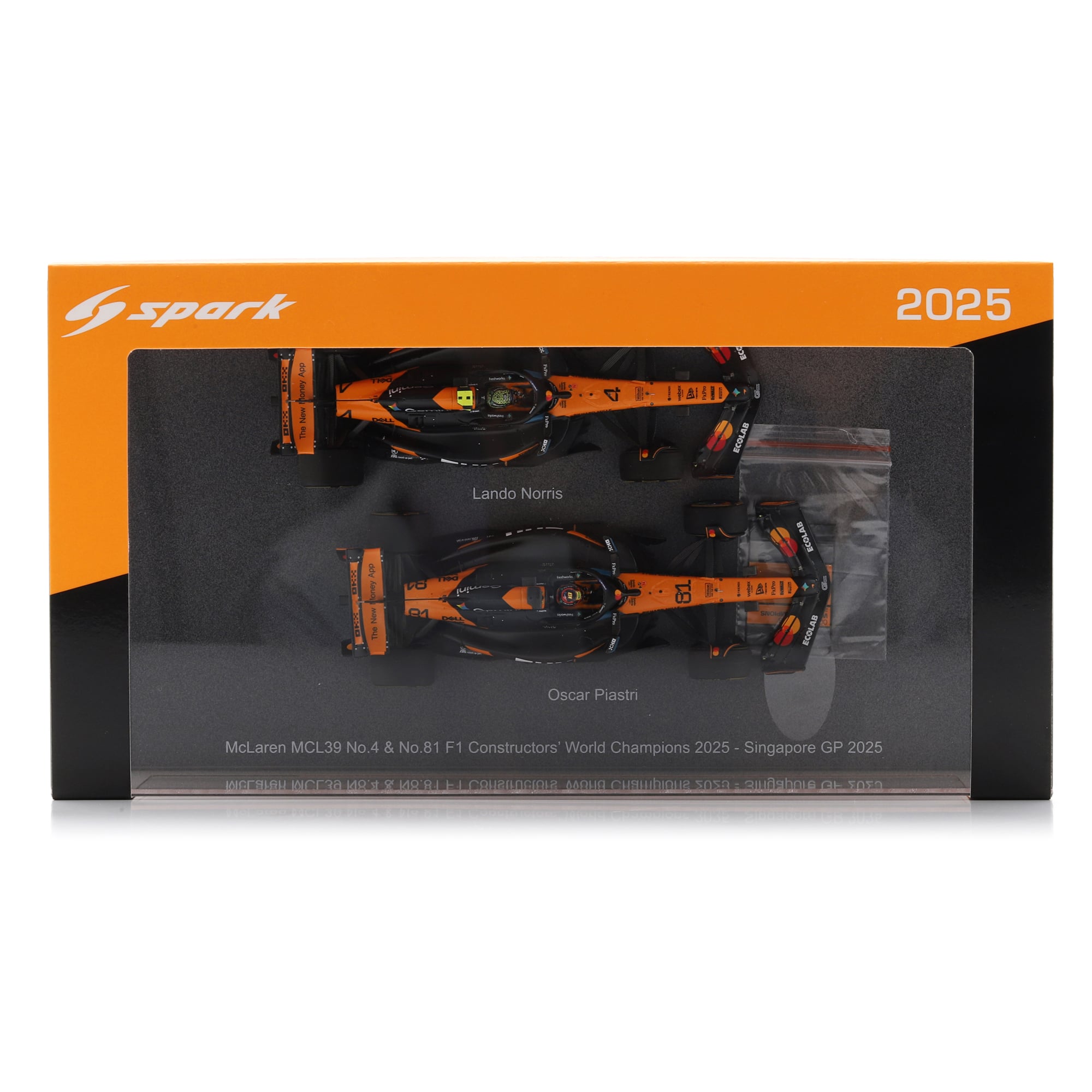 Spark Models Formule 1 McLaren F1 Team, voiture miniature moulée sous pression à l'échelle 1/43, coffret de deux voitures
