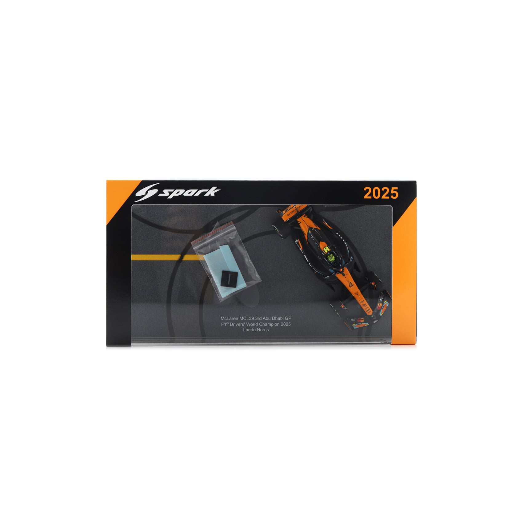 Spark Models Lando Norris McLaren F1 Team 2025 Abu Dhabi GP World Drivers' Champion #4 1:43 Scale Die-Cast Car