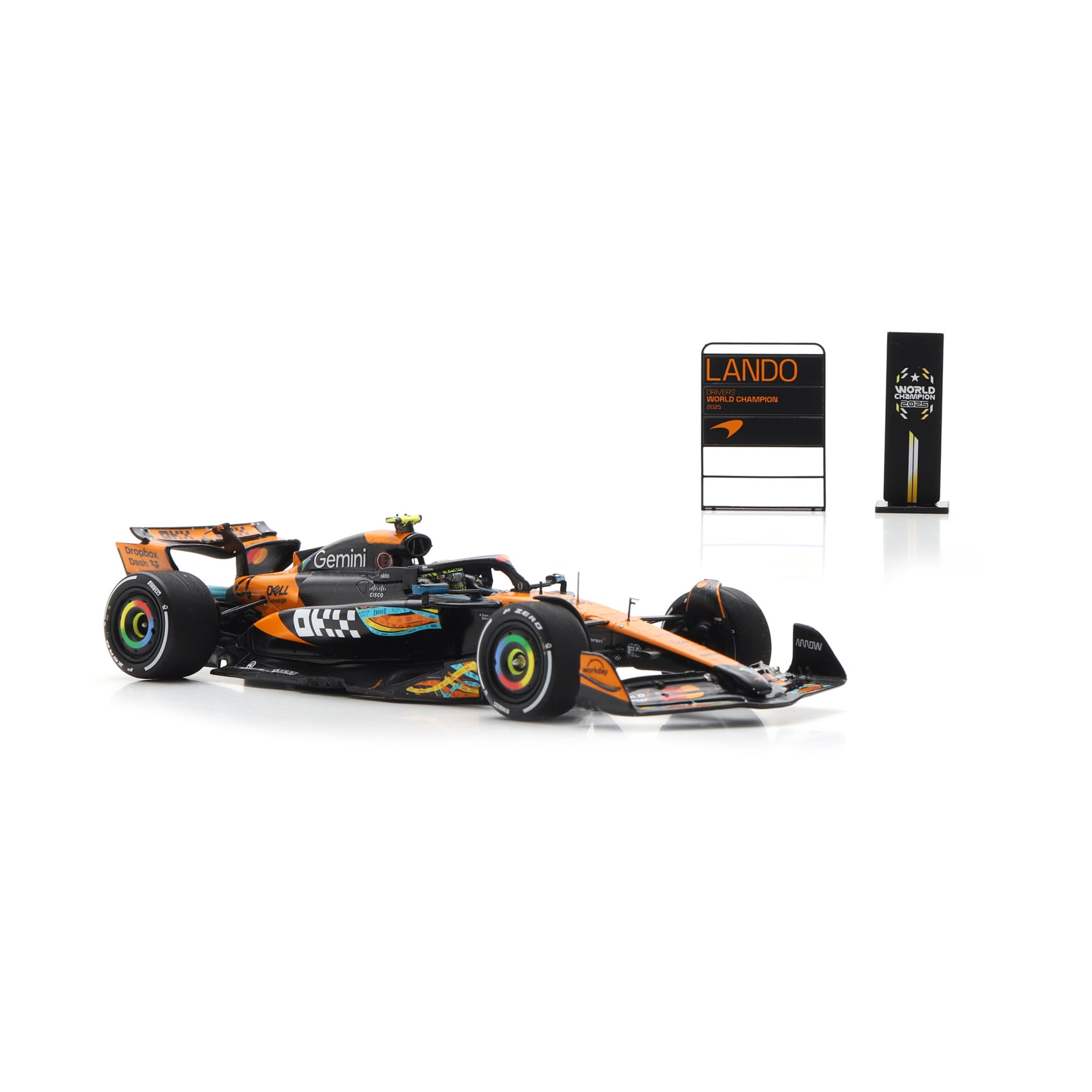 Spark Models Lando Norris McLaren F1 Team 2025 Abu Dhabi GP World Drivers' Champion #4 1:43 Scale Die-Cast Car