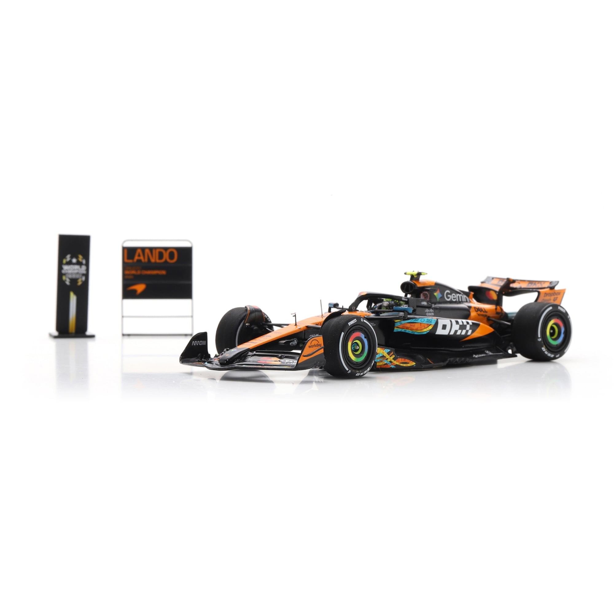 Spark Models Lando Norris McLaren F1 Team 2025 Abu Dhabi GP World Drivers' Champion #4 1:43 Scale Die-Cast Car