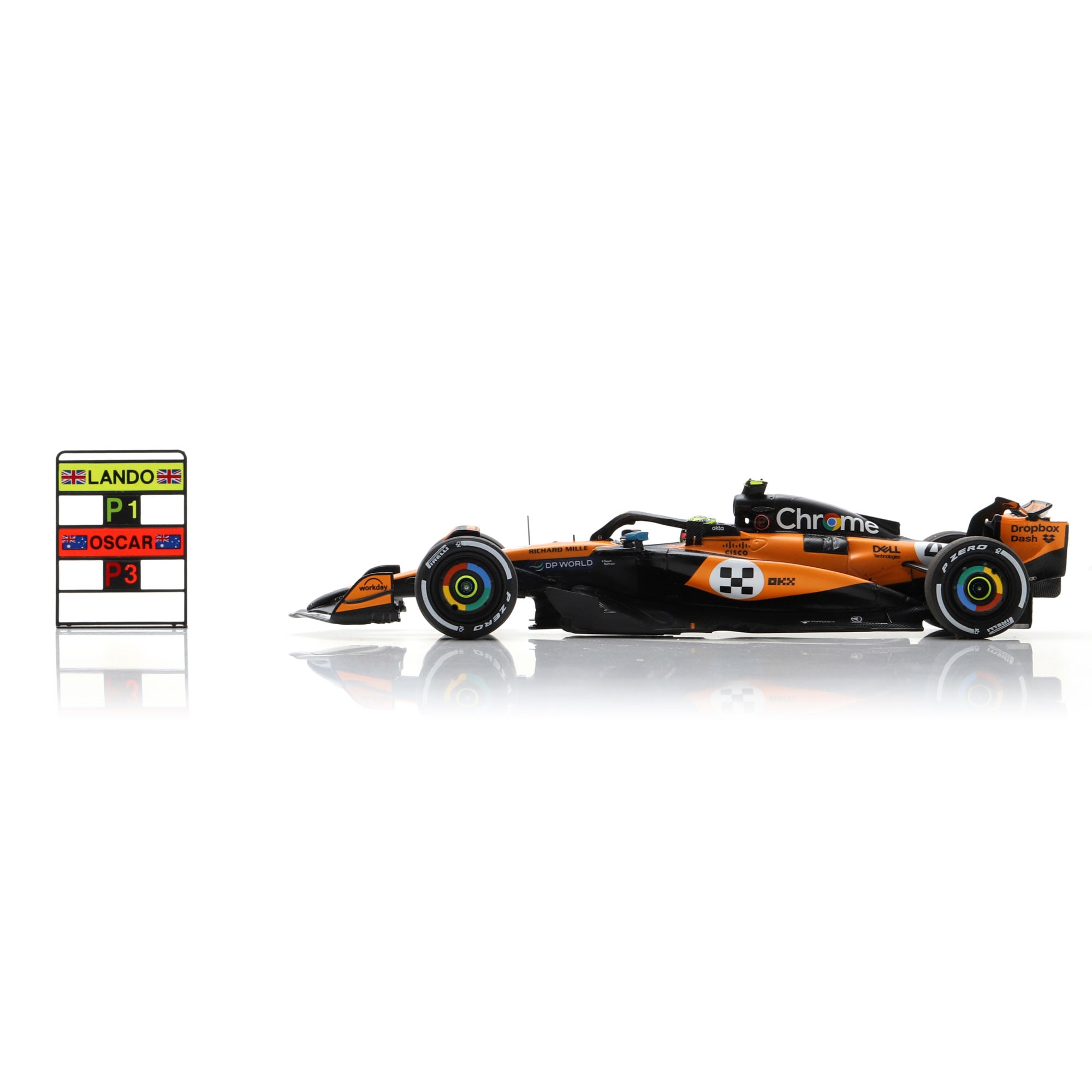 Spark Models Lando Norris McLaren F1 Team 2025 Monaco GP Winner #4 1:43 Scale Die-Cast Car